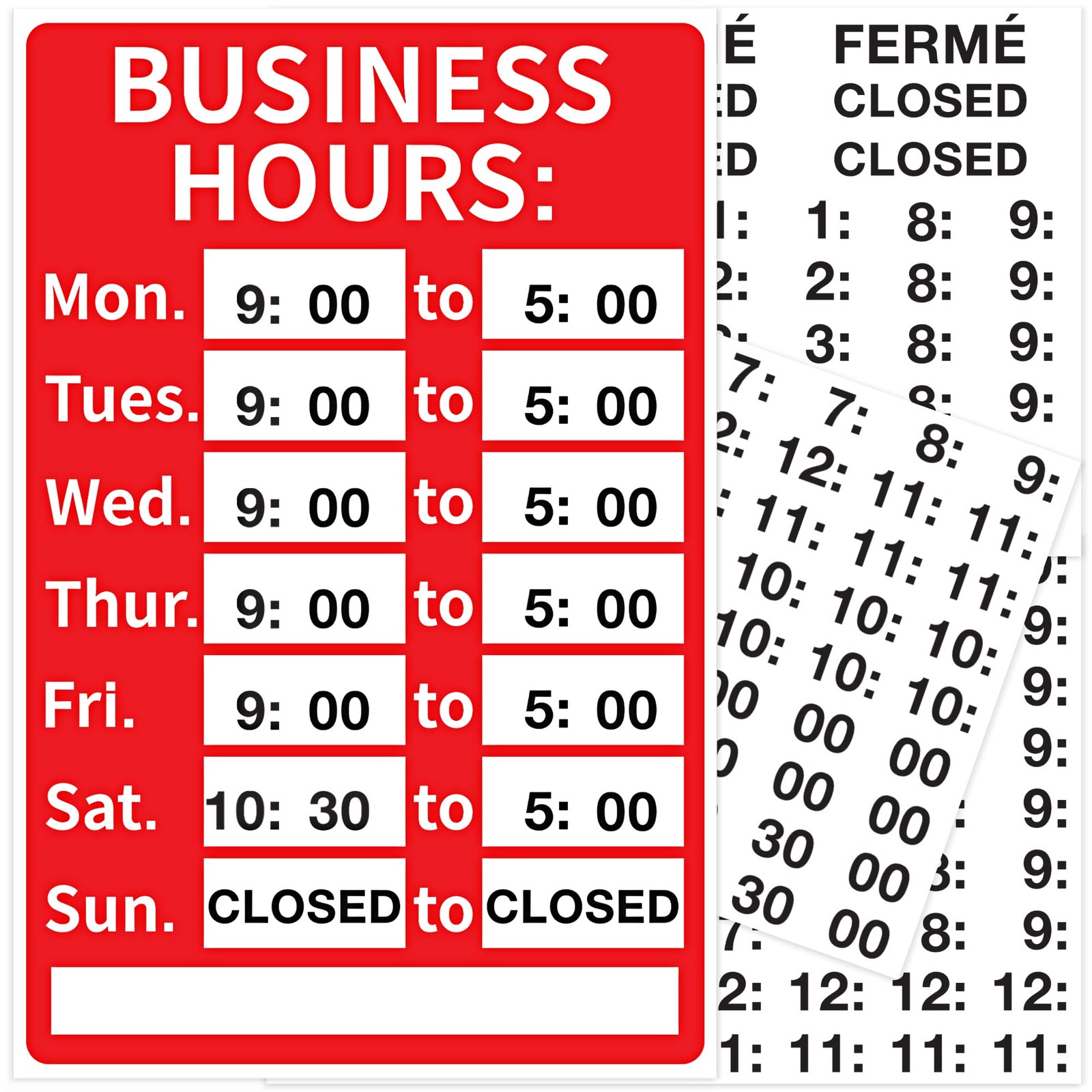 Open Signs, Business Hours Sign, Durable Letters Numbers Signage for Store, O…