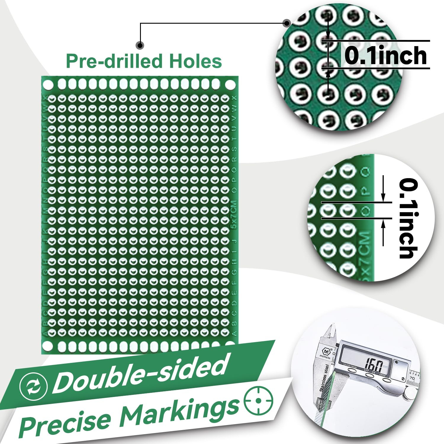 104Pcs Double Sided PCB Board Kit, Prototype Boards for DIY Soldering