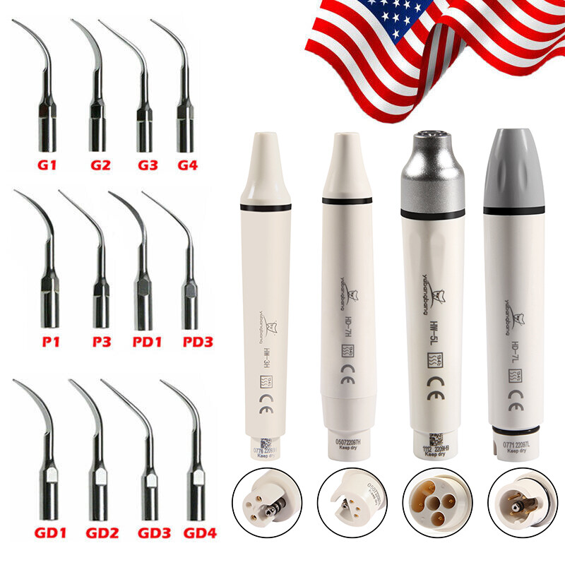Dental Ultrasonic Piezo Scaler Handpiece LED/Tip Fit EMS/Cavitron/DTE/SATELEC US