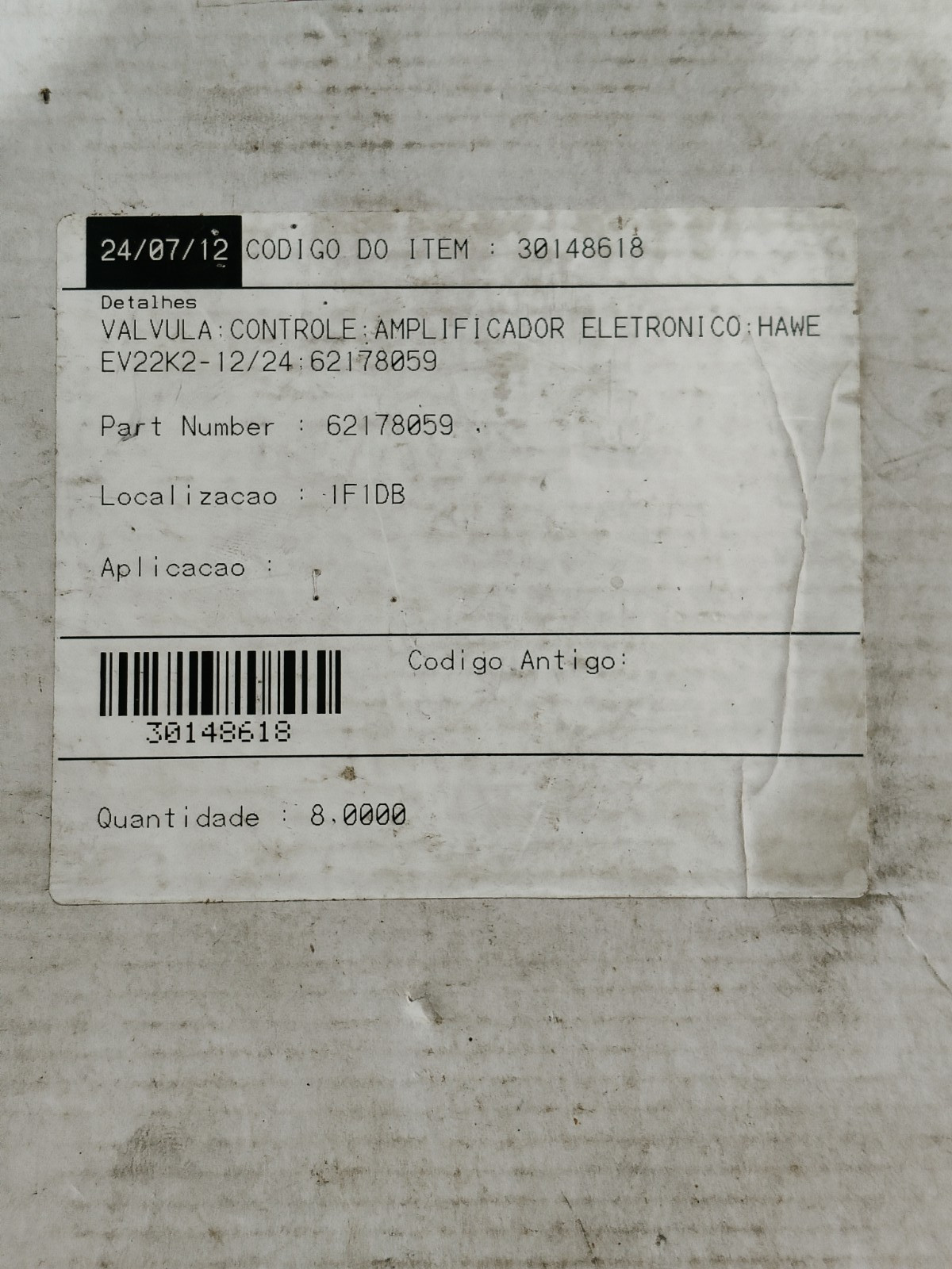 HAWE HYDRAULIK EV22K2-12/24 AMPLIFIER CARD 6217 8059 12-24VDC