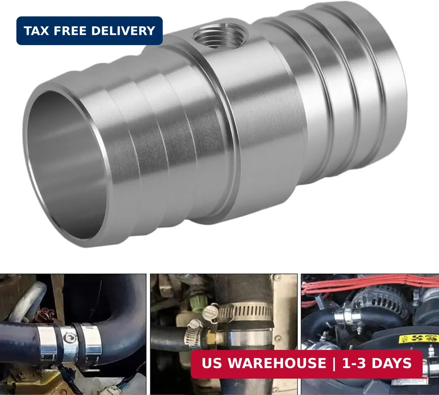 1-1/4″ Radiator Coolant Hose Barb Coupler Adapter with 1/8″ NPT Steam Port for L