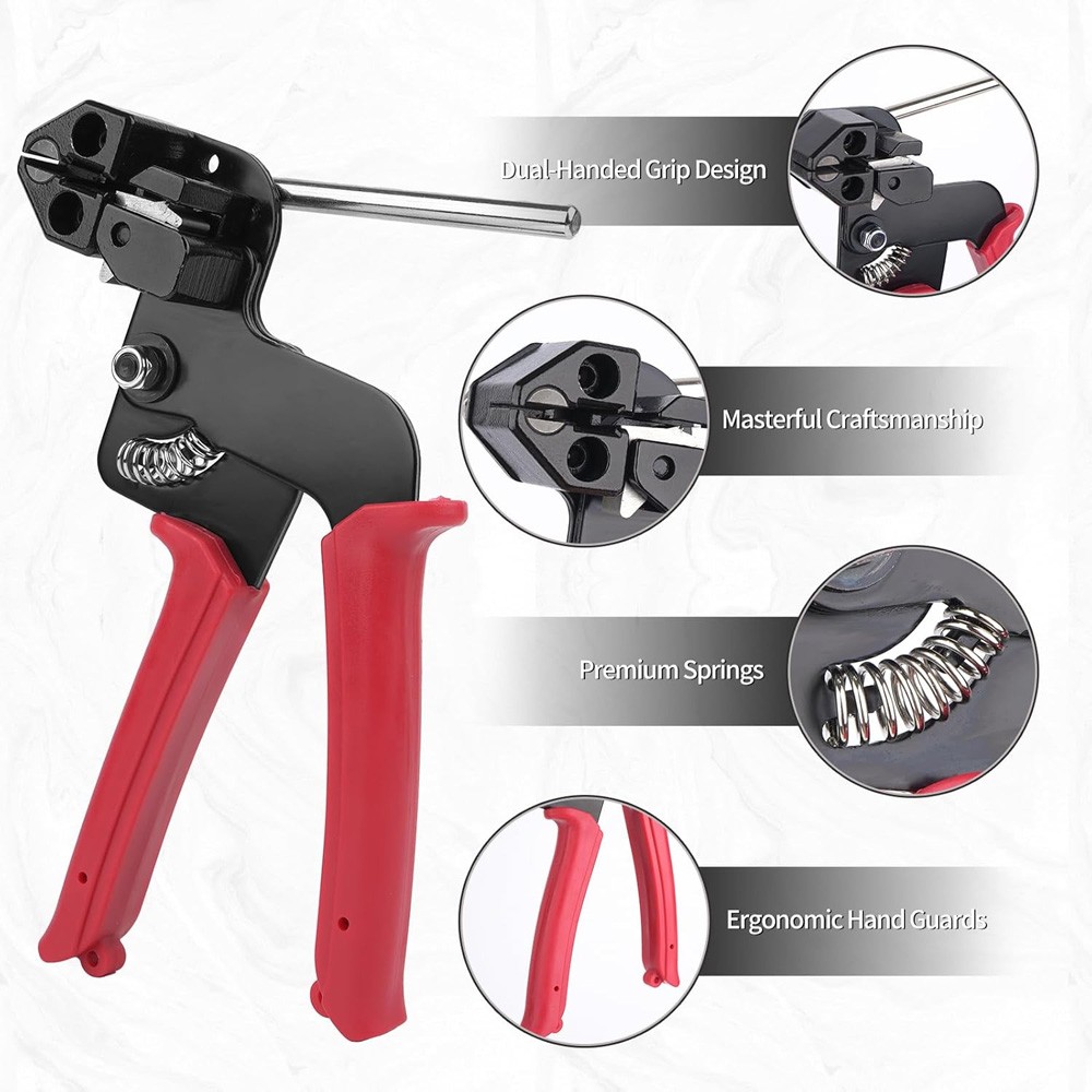 Metal Zip Ties Tool, Stainless Steel Zip Ties Gun Kit,Heavy Duty Outdoor Fasten