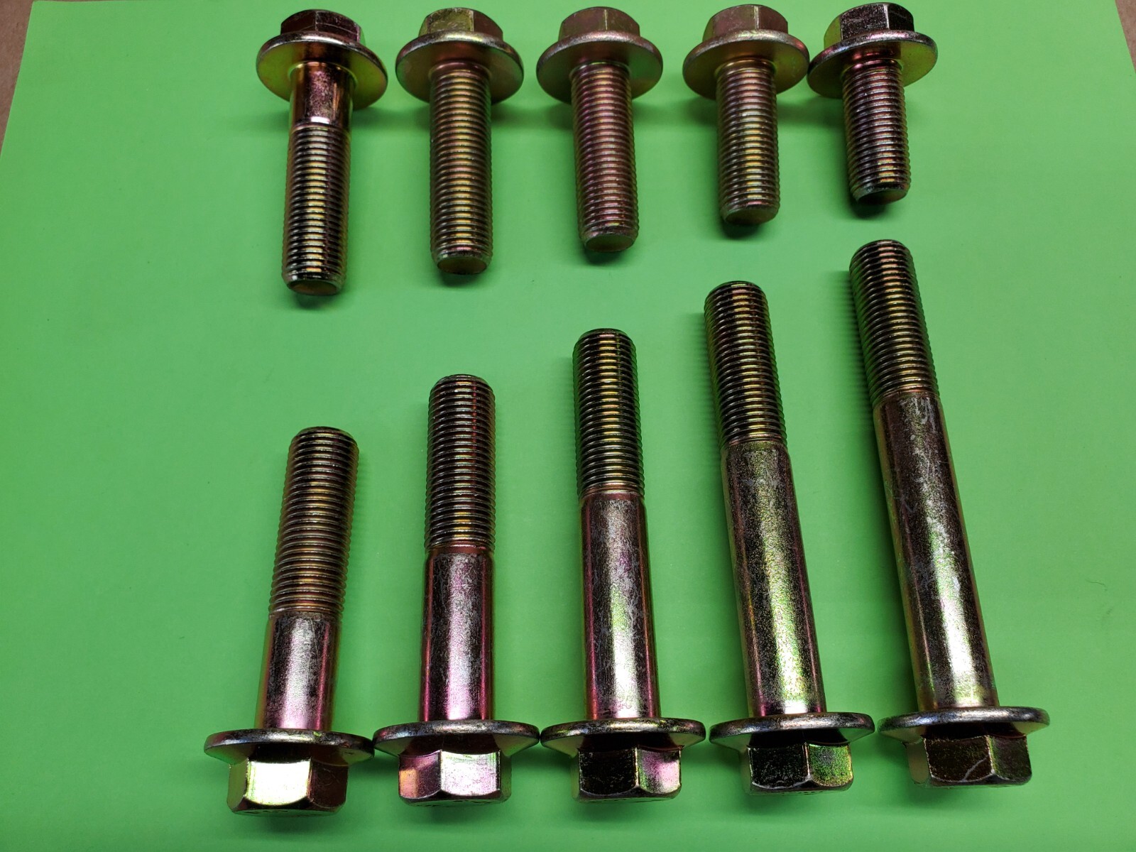 M14-1.5 x (CHOOSE LENGTH & QUANTITY) Grade 10.9 Metric Flange Bolts Yellow Zinc
