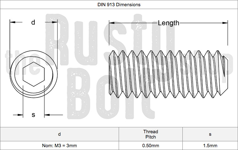 M3 x 12mm, Socket Set Screw Flat Point, 45H Steel, Black Oxide