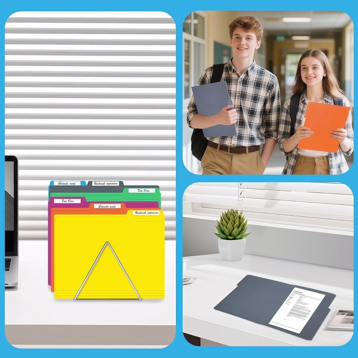 8/30/120 Pack Colored File Folders, 1/3 Cut Tab Letter Size 8.5″ x 11″ Manila