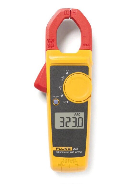 Fluke 323 True-RMS Digital Clamp Meter, 600V AC&DC Voltage,Ohm W/case Excellent