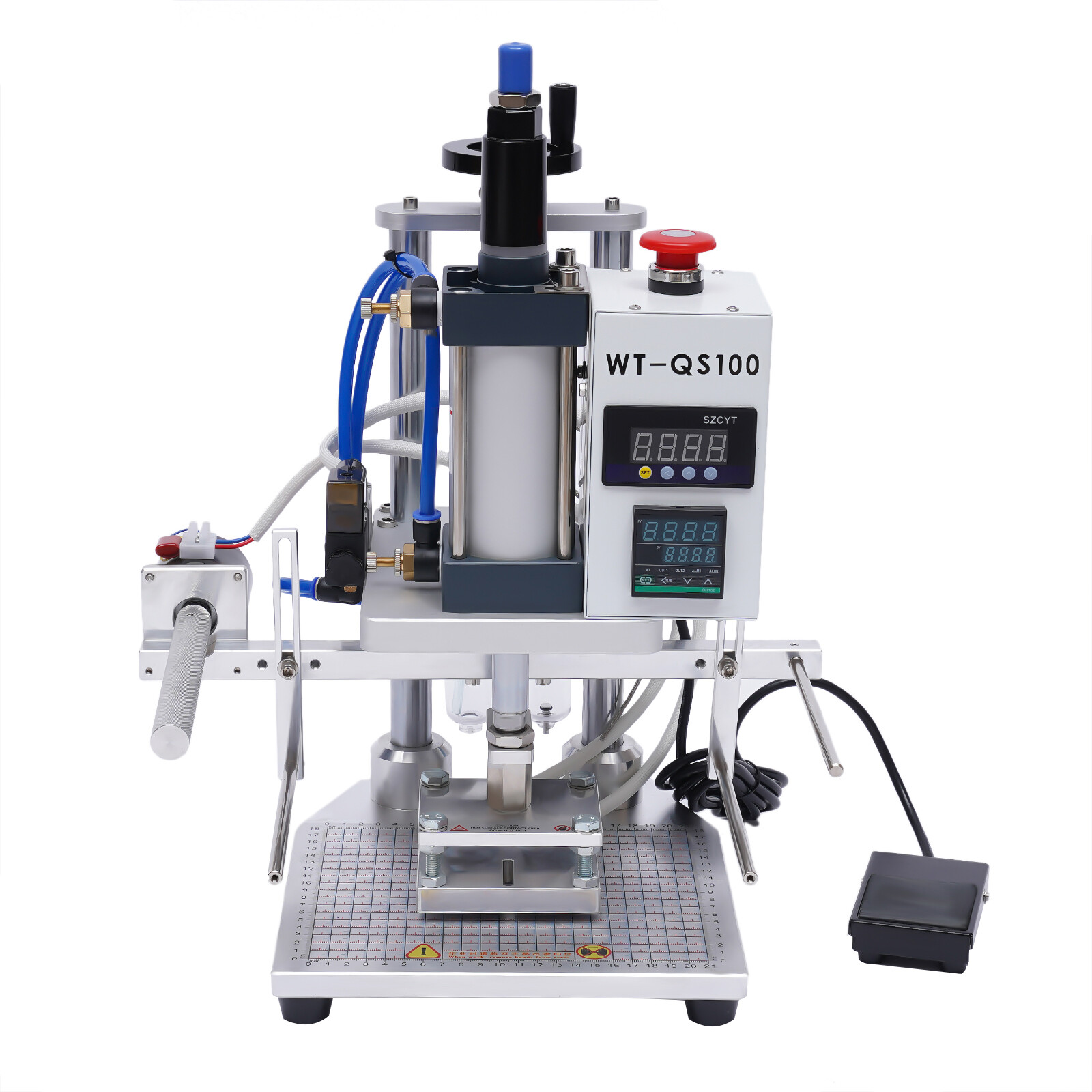 Hot Foil Stamping Machine 550W Air Pneumatic For Leather PU Logo Press 8x10cm