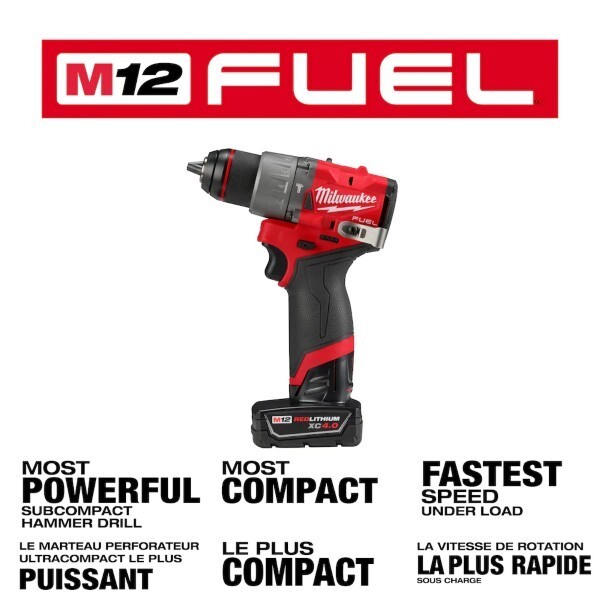 Milwaukee CANADA 12V Li-Ion Brushless Cordless 1/2 in Hammer Drill Kit