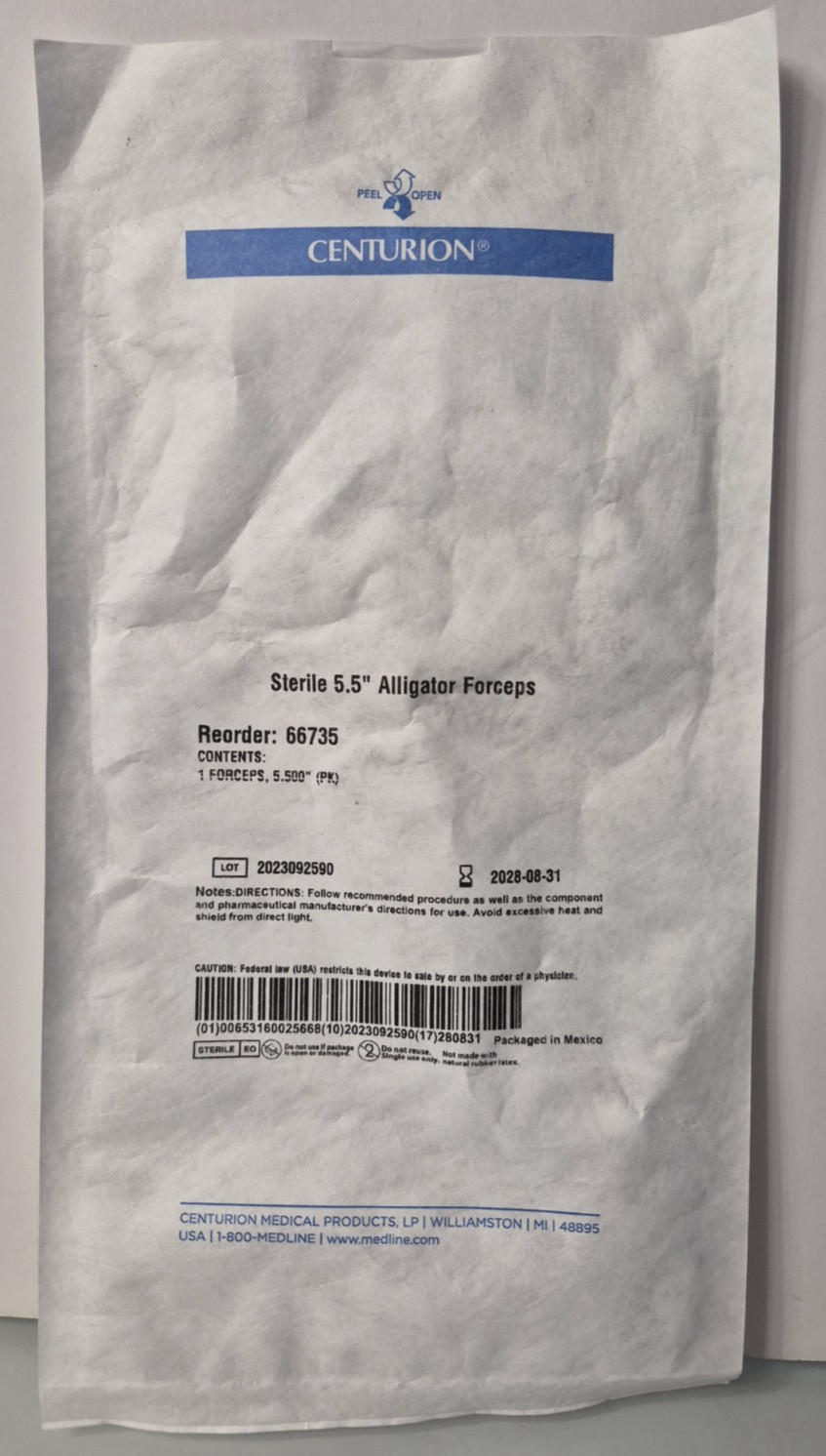 Alligator Forceps 5.5″ Sterile ENT surgical CENTURION EXP 8-31-2028
