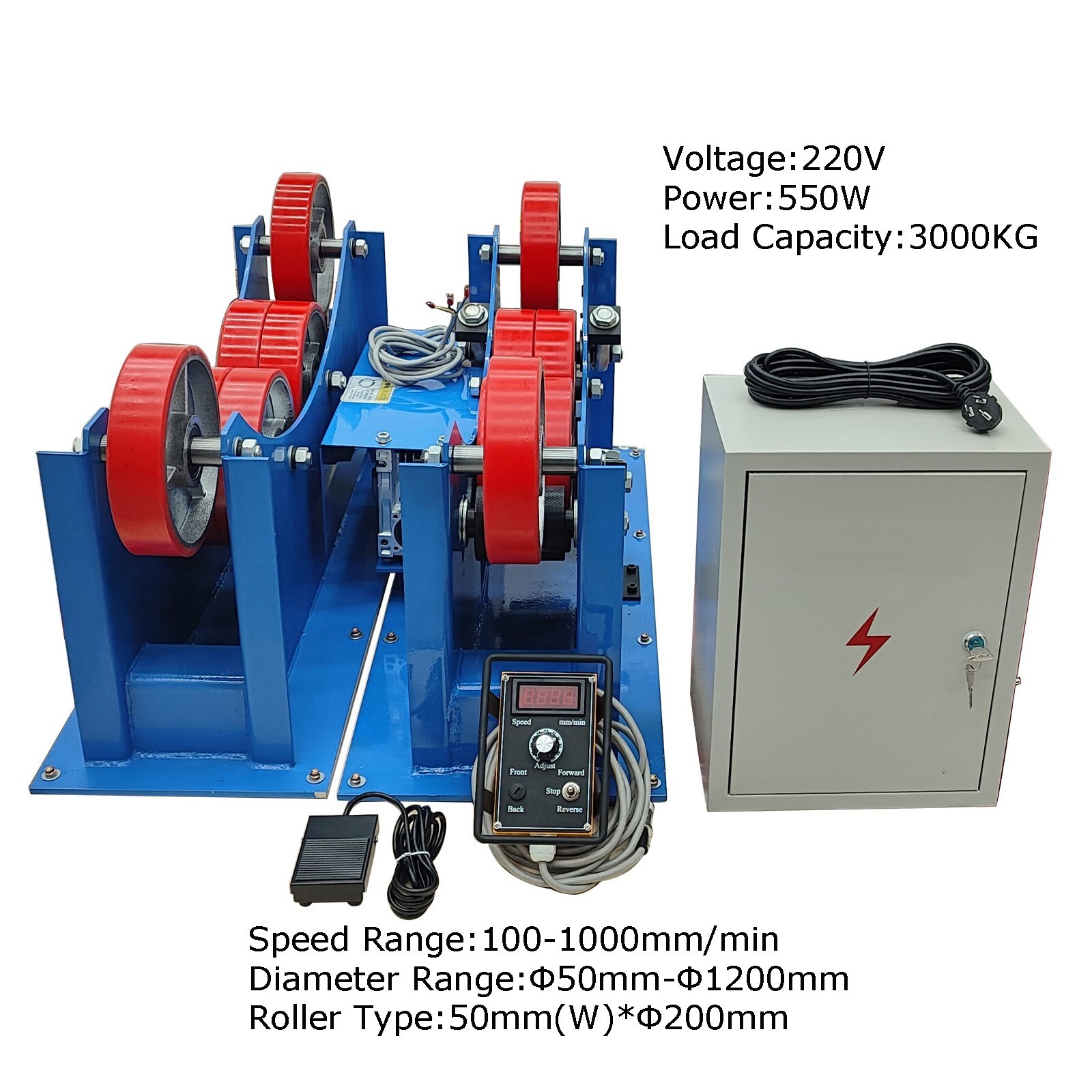 3T 660lbs Welding Turning Rolls Metalwork Weld Table Positioner 4 Soft Roller