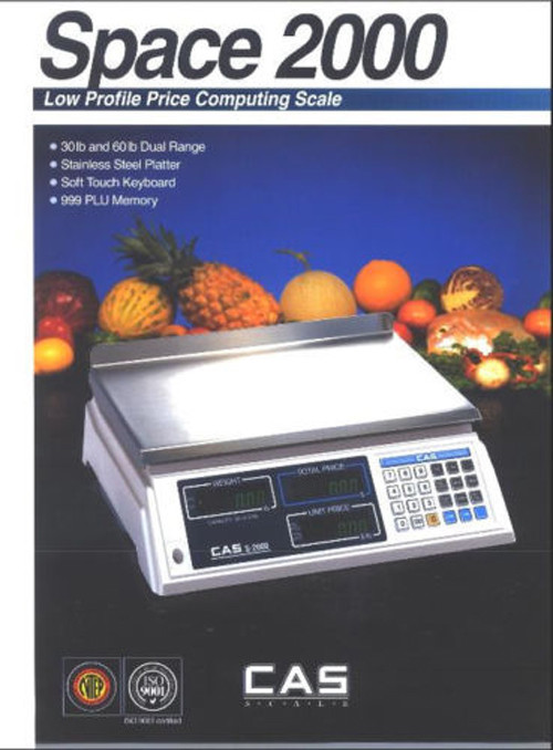 CAS S2000 Price computing Scale, 60 lb x 0.02 lb, NTEP, Legal for Trade