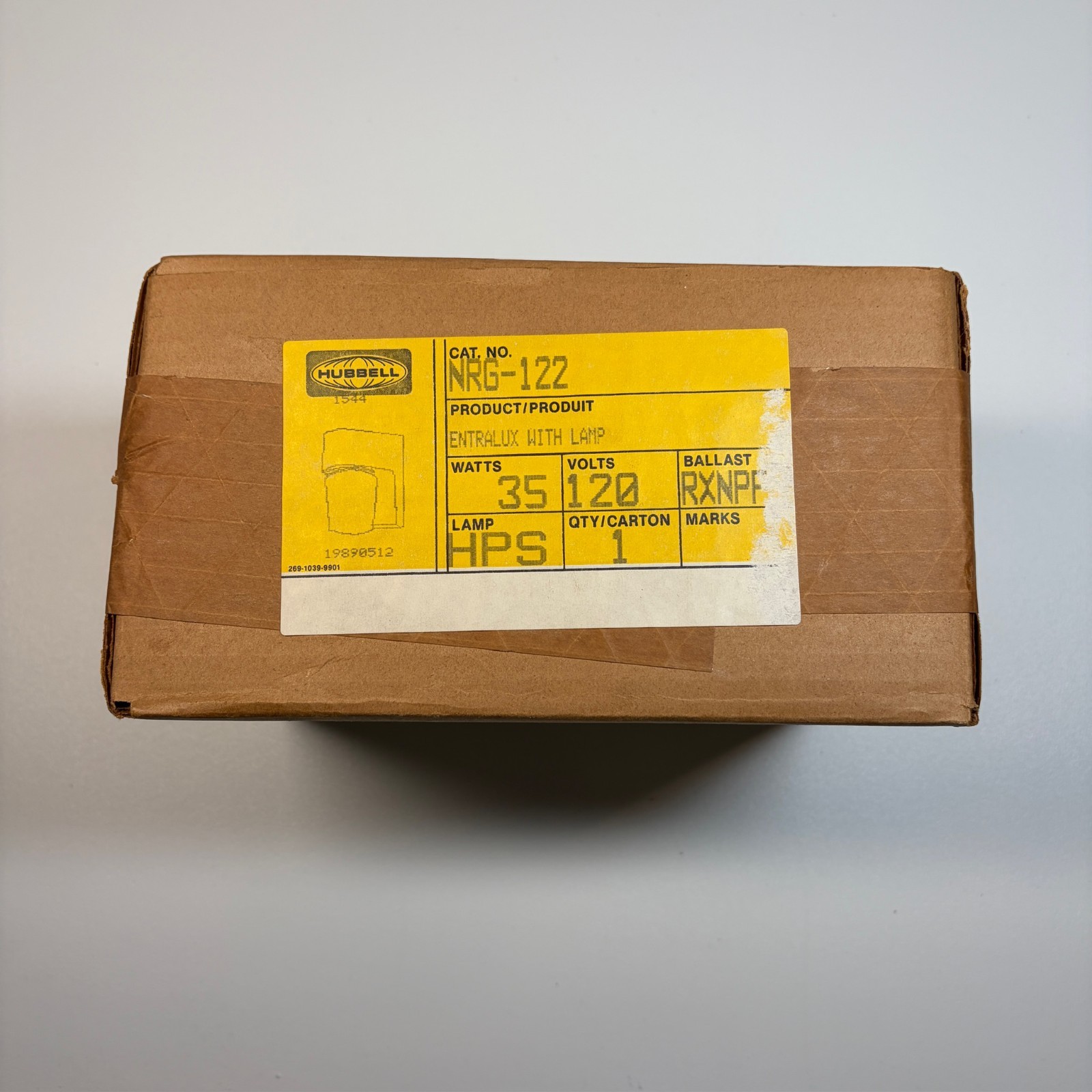 NEW NOS Hubbell NRG-122 Entralux Light Fixture 1989 35W HPS Vintage Sealed Box