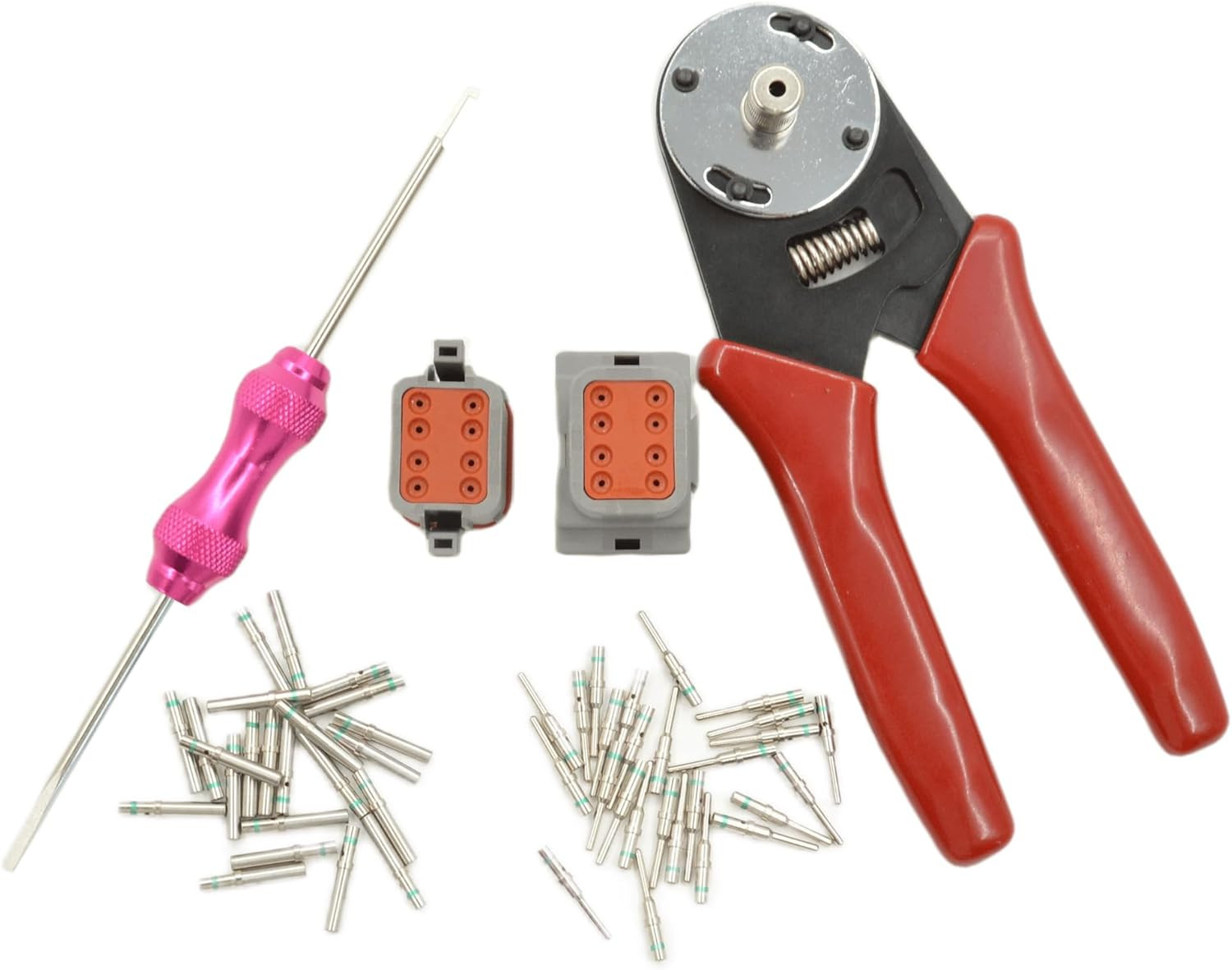 Deutsch Closed Barrel Crimper, Solid Barrel Contact & Circular Connector Contact