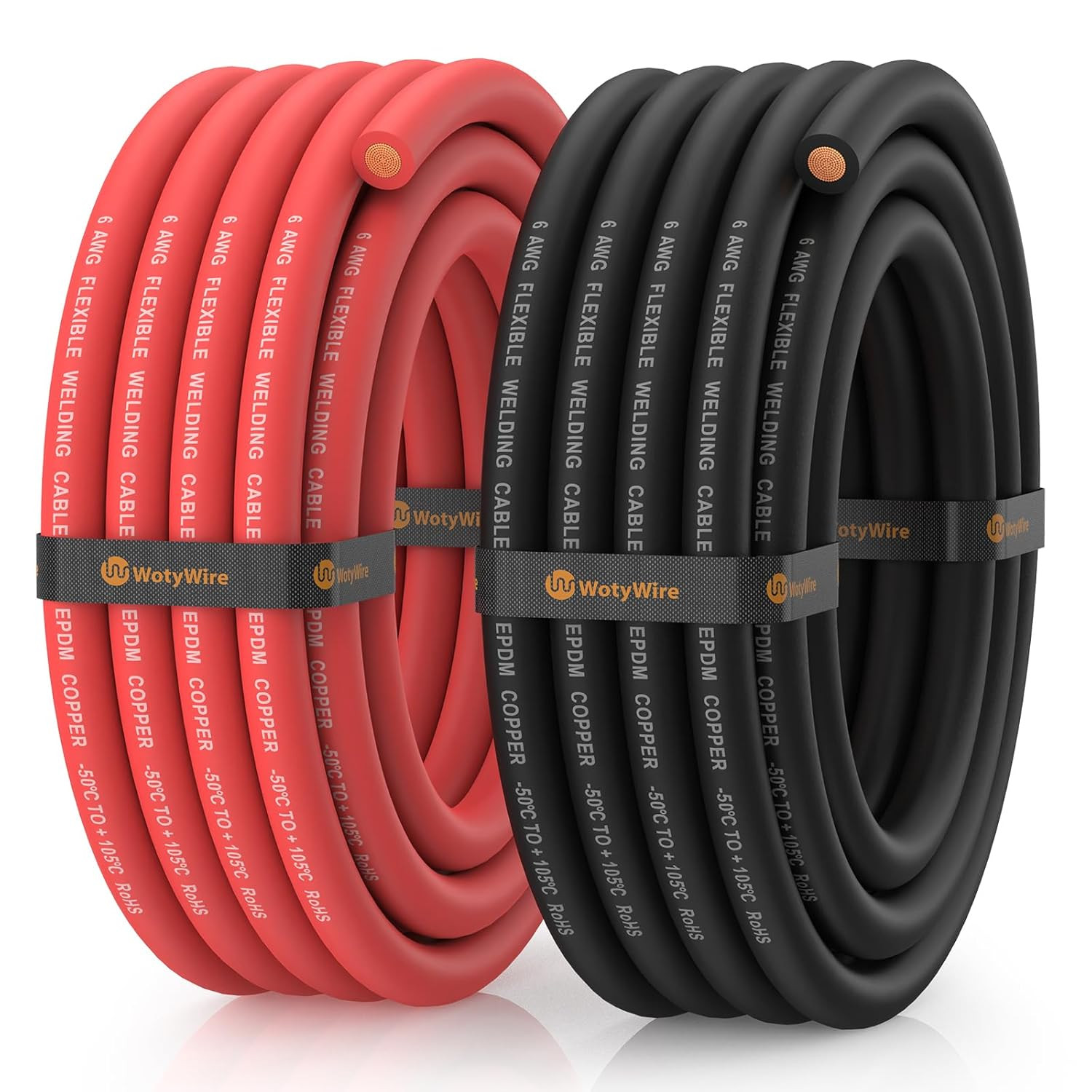 4 Gauge Wire Battery Cable, 4 AWG EPDM Welding Cable with Oxygen-Free Copper, Fl