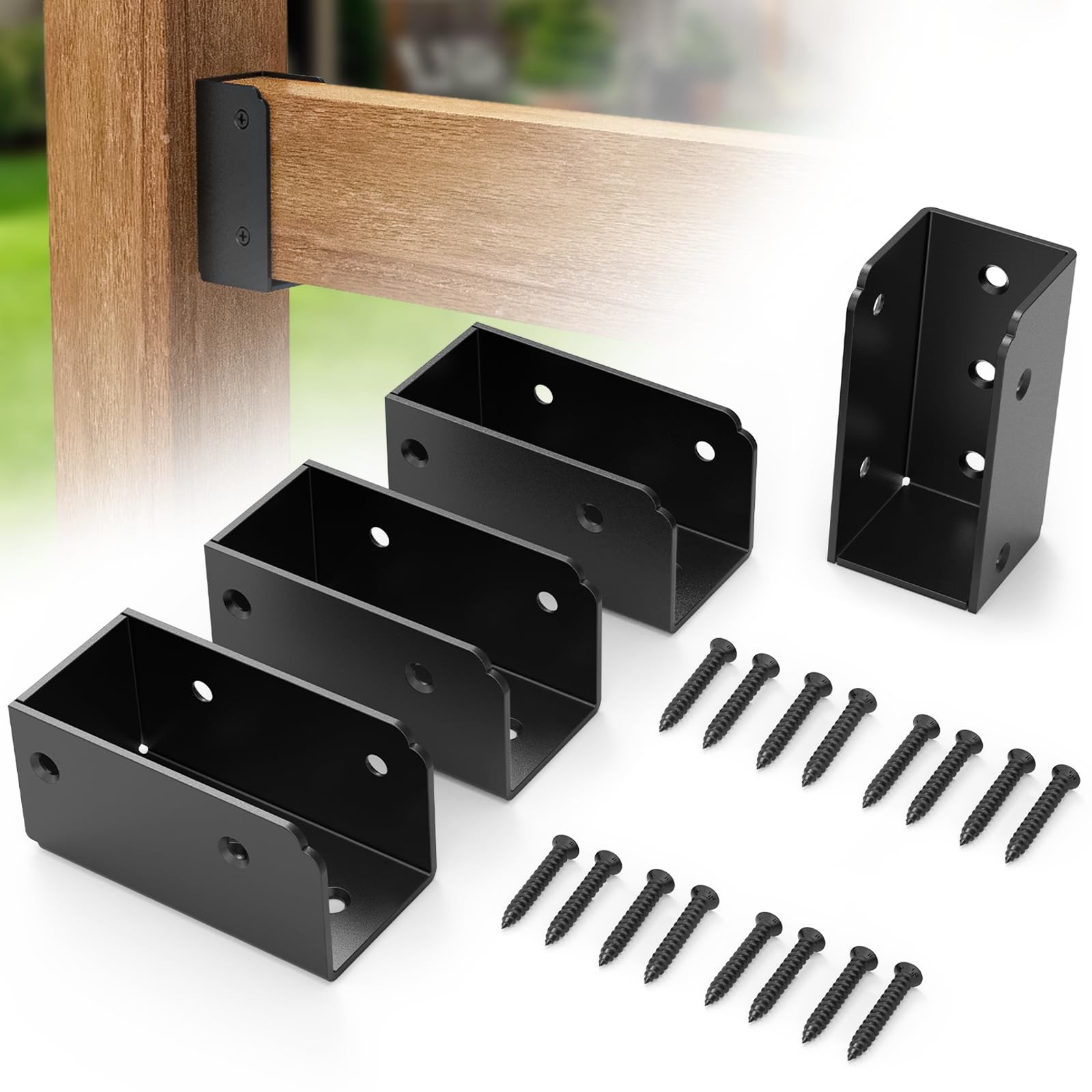 2×4 Deck Railing Brackets 4PCS Stainless Steel Fence Rail Connectors