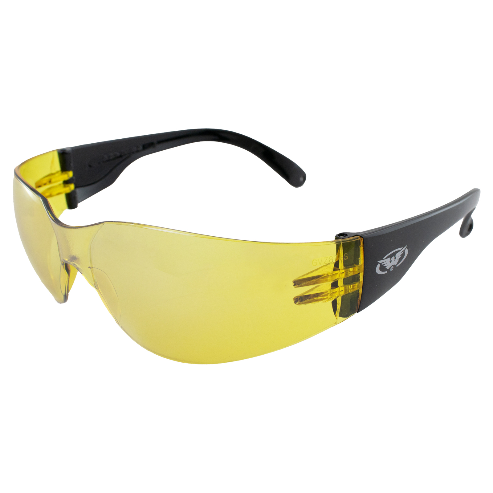 RIDER WRAP AROUND SAFETY GLASSES SHATTERPROOF YELLOW LENS by GLOBAL VISION