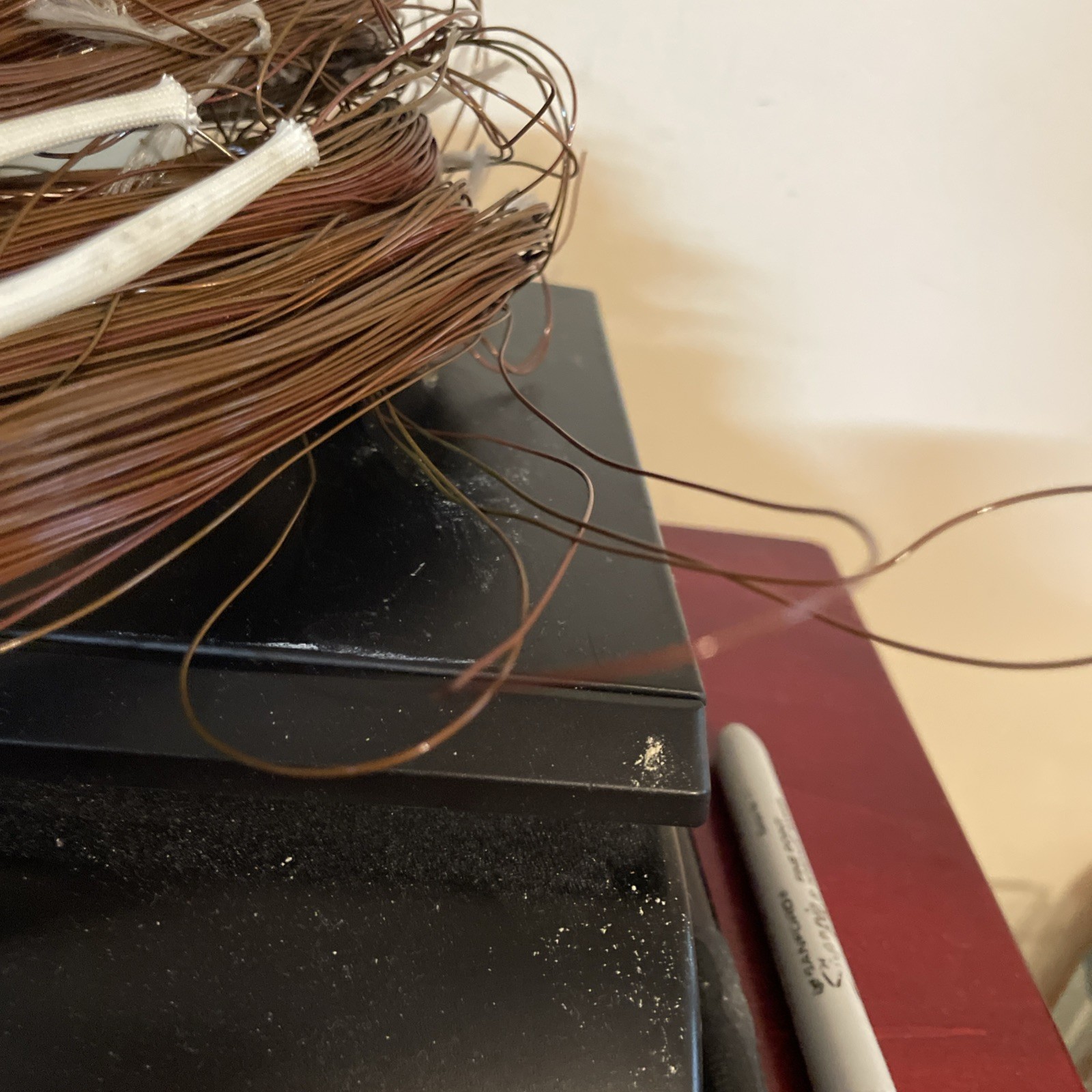 New Copper light electronics wire Attached with some Insulated sections 1lb.12oz
