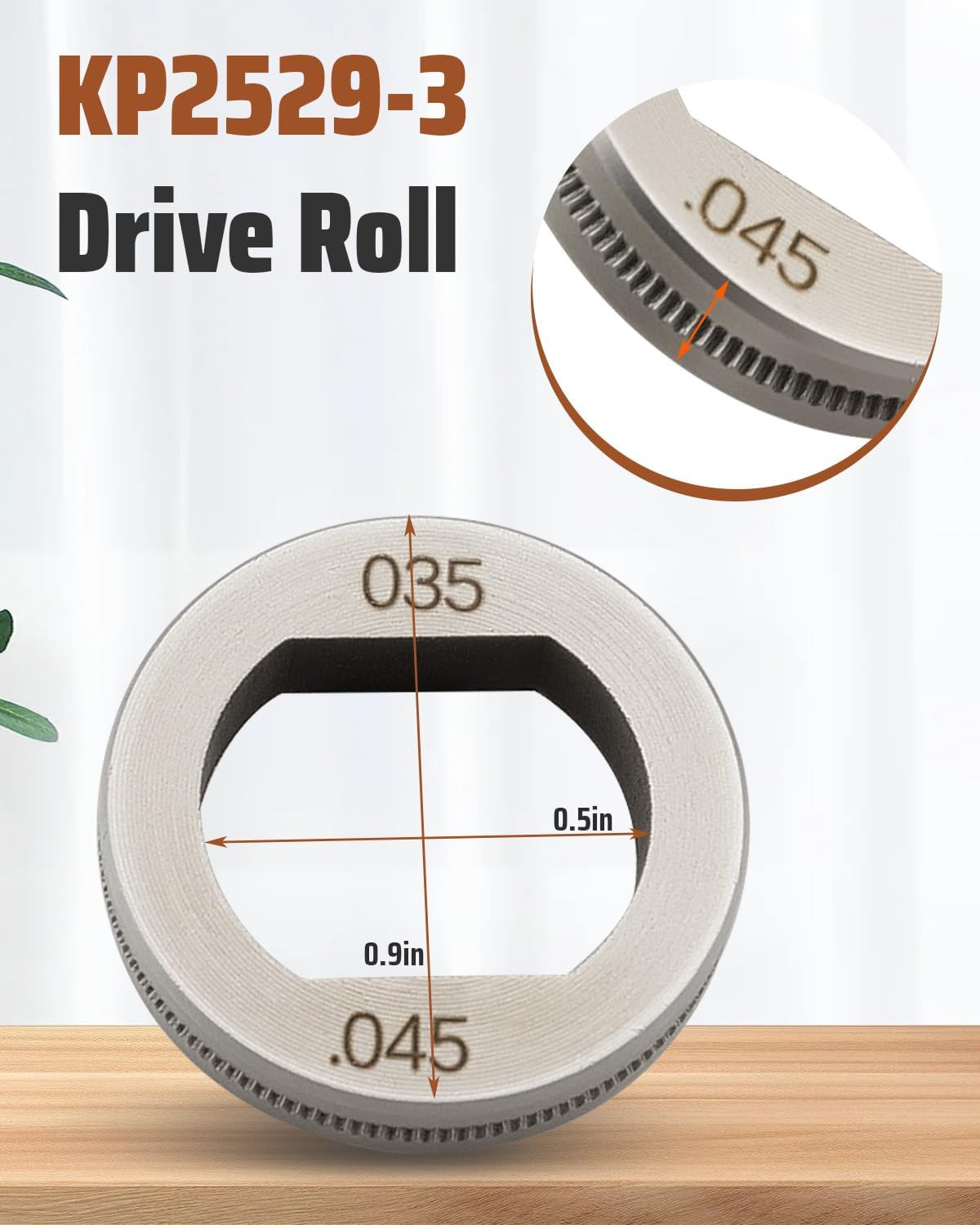 Drive Roll Fit for Lincoln MIG Welder, Replace KP2529-3, .035-.045 V-Knurled Dri
