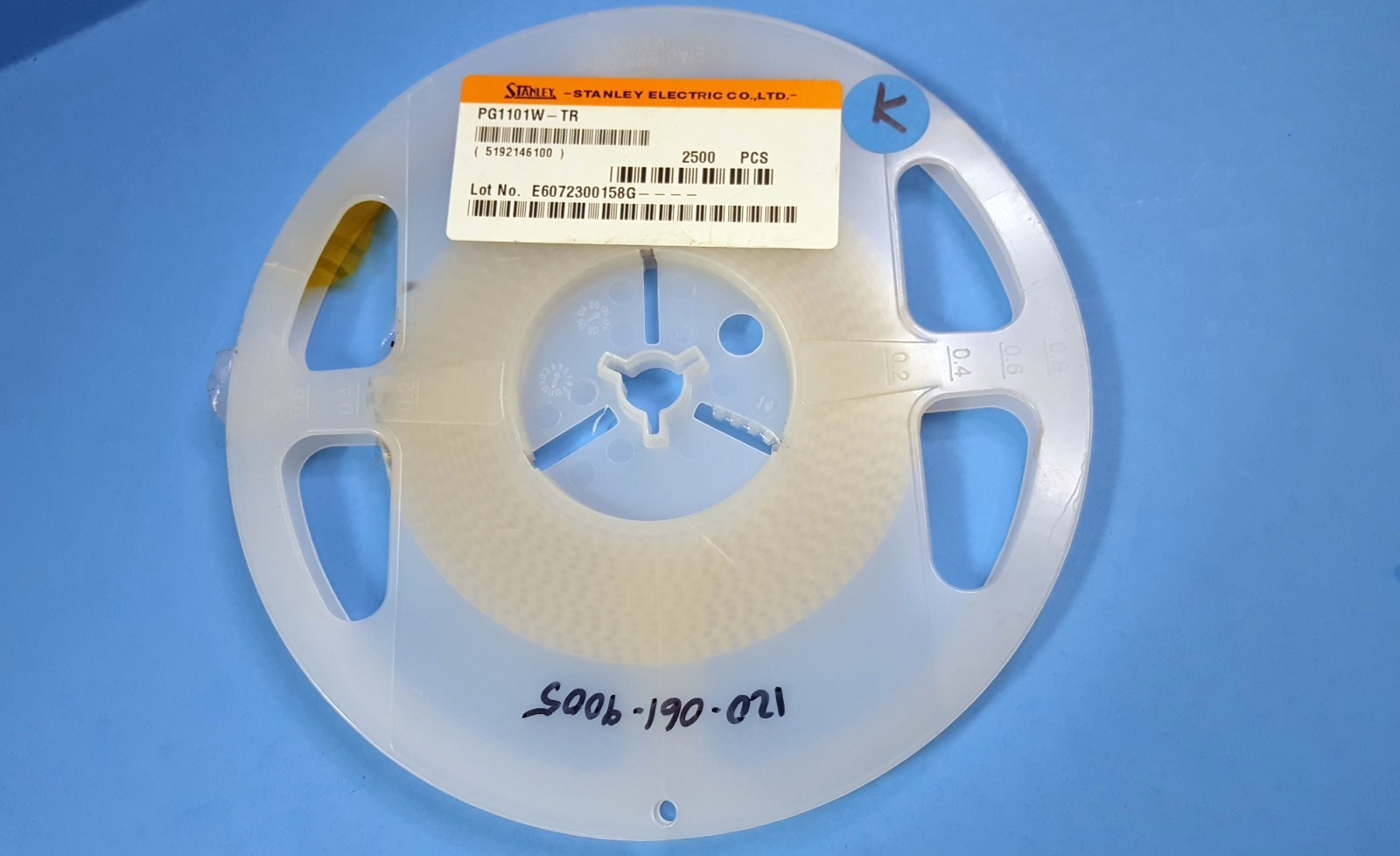 ~1,000Pcs- Single Color LED, PG1101W-TR, STANLEY, Green, Water Clear, 2mm