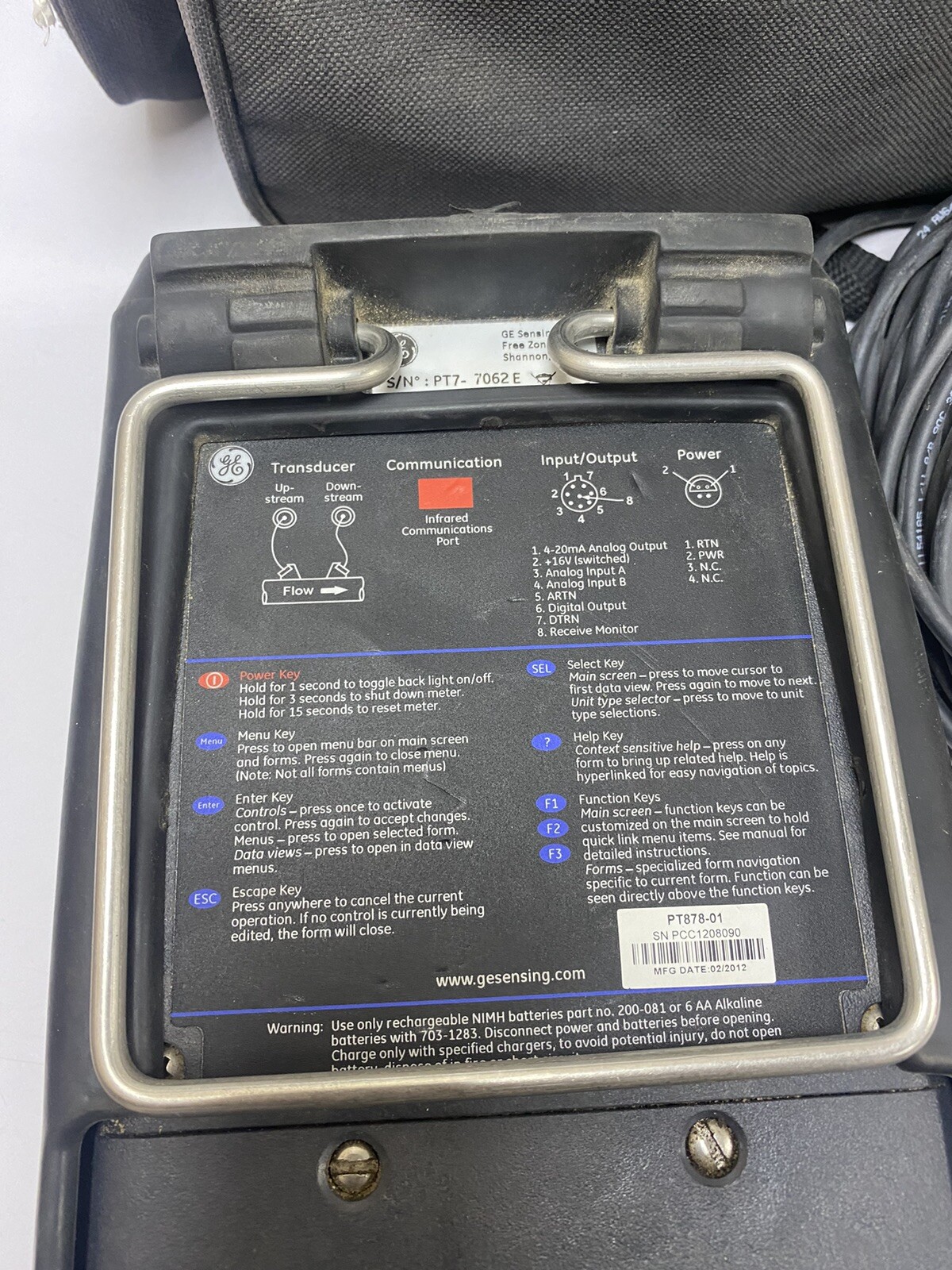 GE Panametrics TransPort PT878-01 With C-PT-10-H-B-00-0, Transducer Pair , Bag
