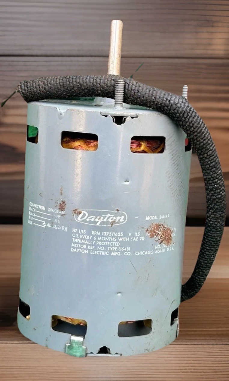 Dayton 1/15 HP HVAC PSC Motor 1625 RPM 115V Permanent Split Capacitor OEM