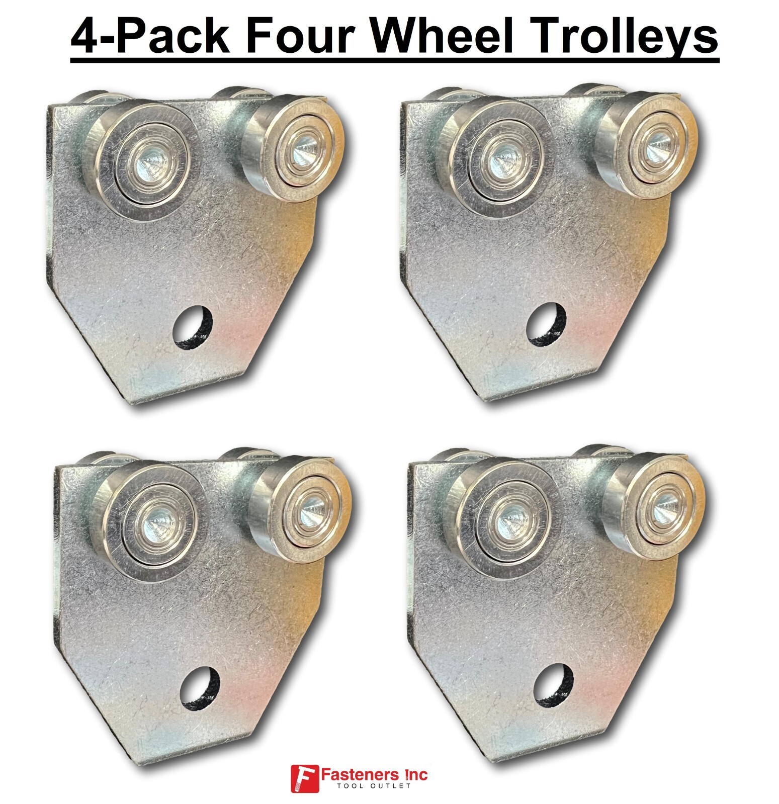 (QTY 4) 4 Wheel Trolley for Unistrut Channel. 600 Pound Load Limit #4870 P2950