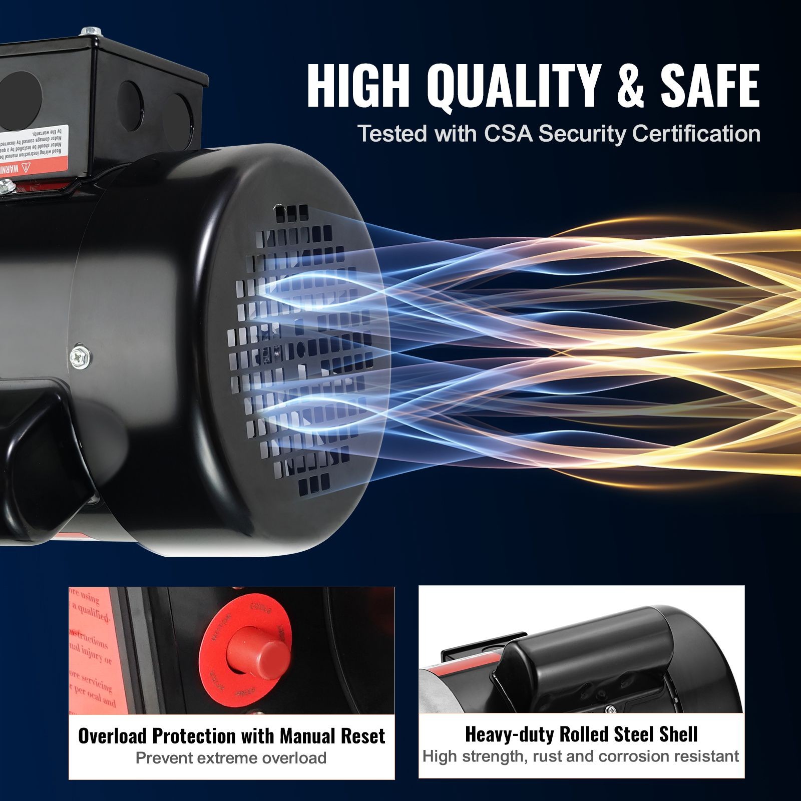 0.75HP Electric Motor 1725 rpm, AC 115V/ 230V, 56 Frame, Air Compressor Motor