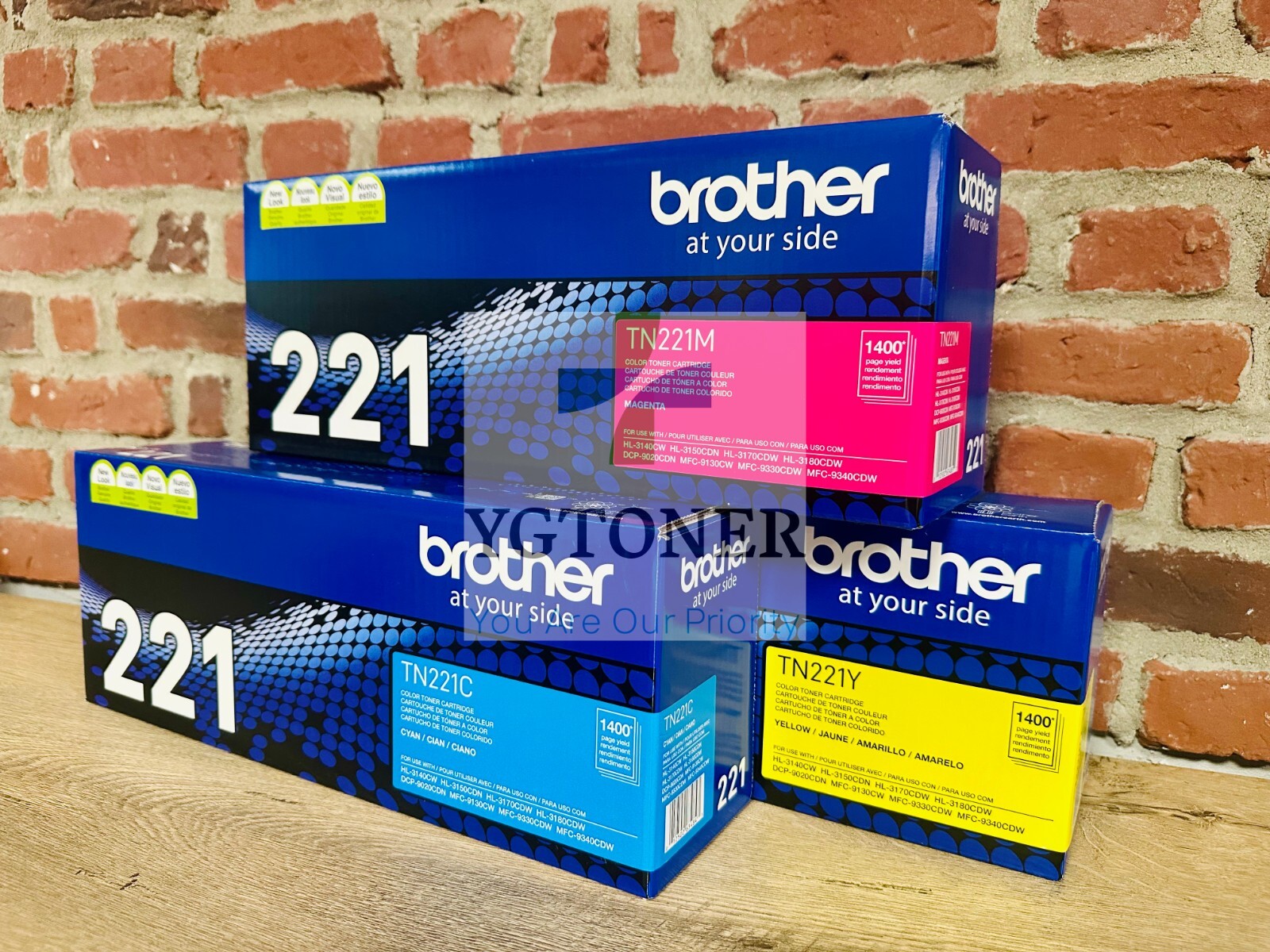 Brother TN221 Toner Cartridge Set 3 Colour CMY