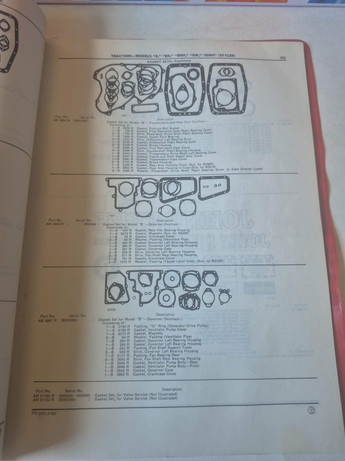 John Deere B BN BHN BW BHW Tractor Parts Manual Catalog
