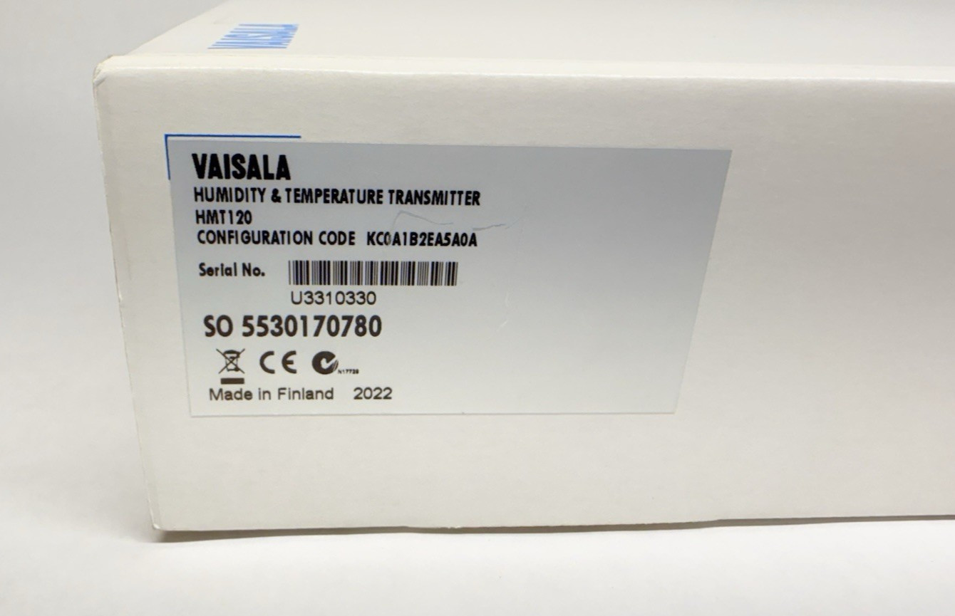 NEW Vaisala HMT120 Humidity & Temperature Transmitter 0 to 100%RH, -40 to +140°F