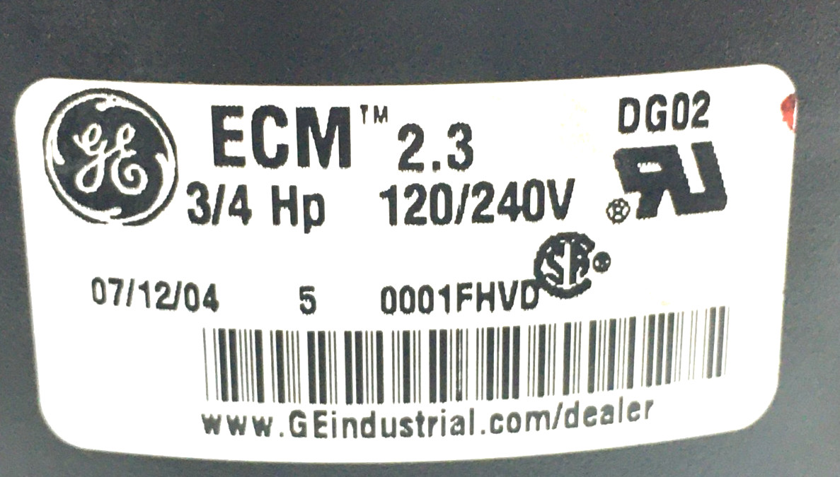 GE ECM2.3 DG02 Module Only D341314P56 MOT11256 3/4HP 115V CW LE used #J155