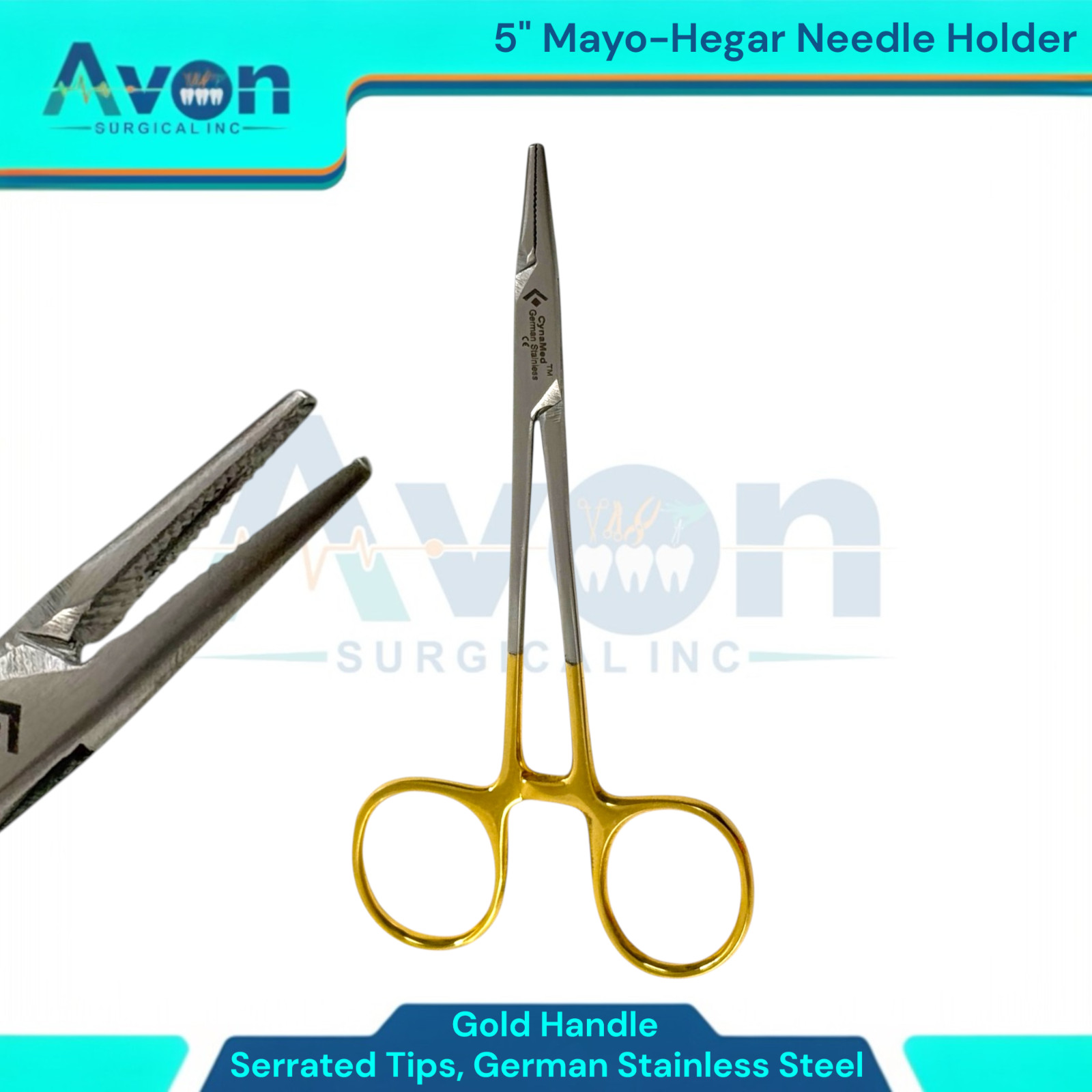 4pc Lot – Serrated Olsen Hegar Needle Holders 5″+5.5″+6″+7″ – German Stainless