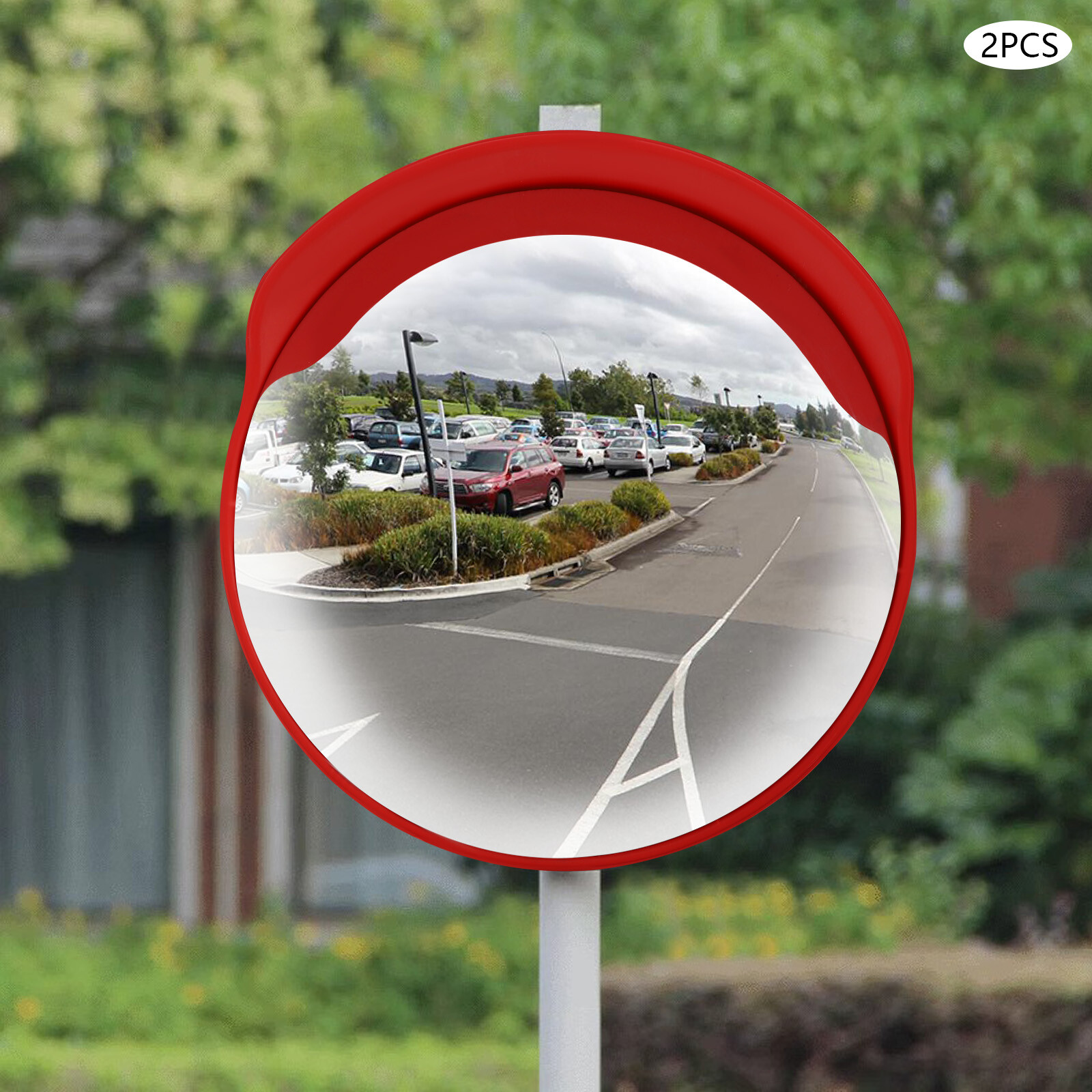 2pc 24″ Security Traffic Convex Mirror Wide Angle Safety Mirror Driveway Outdoor