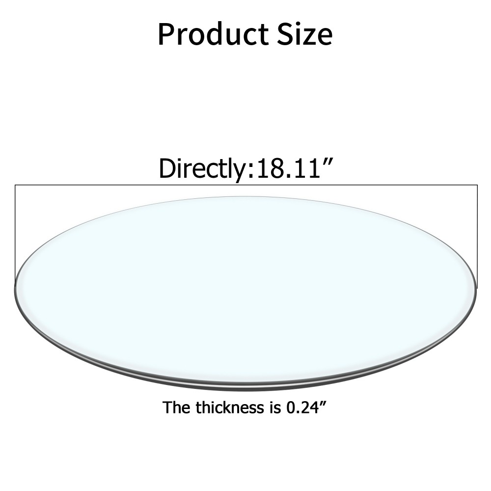 27.95 Inch Round Tempered Clear Glass Table Top Replacement Plate