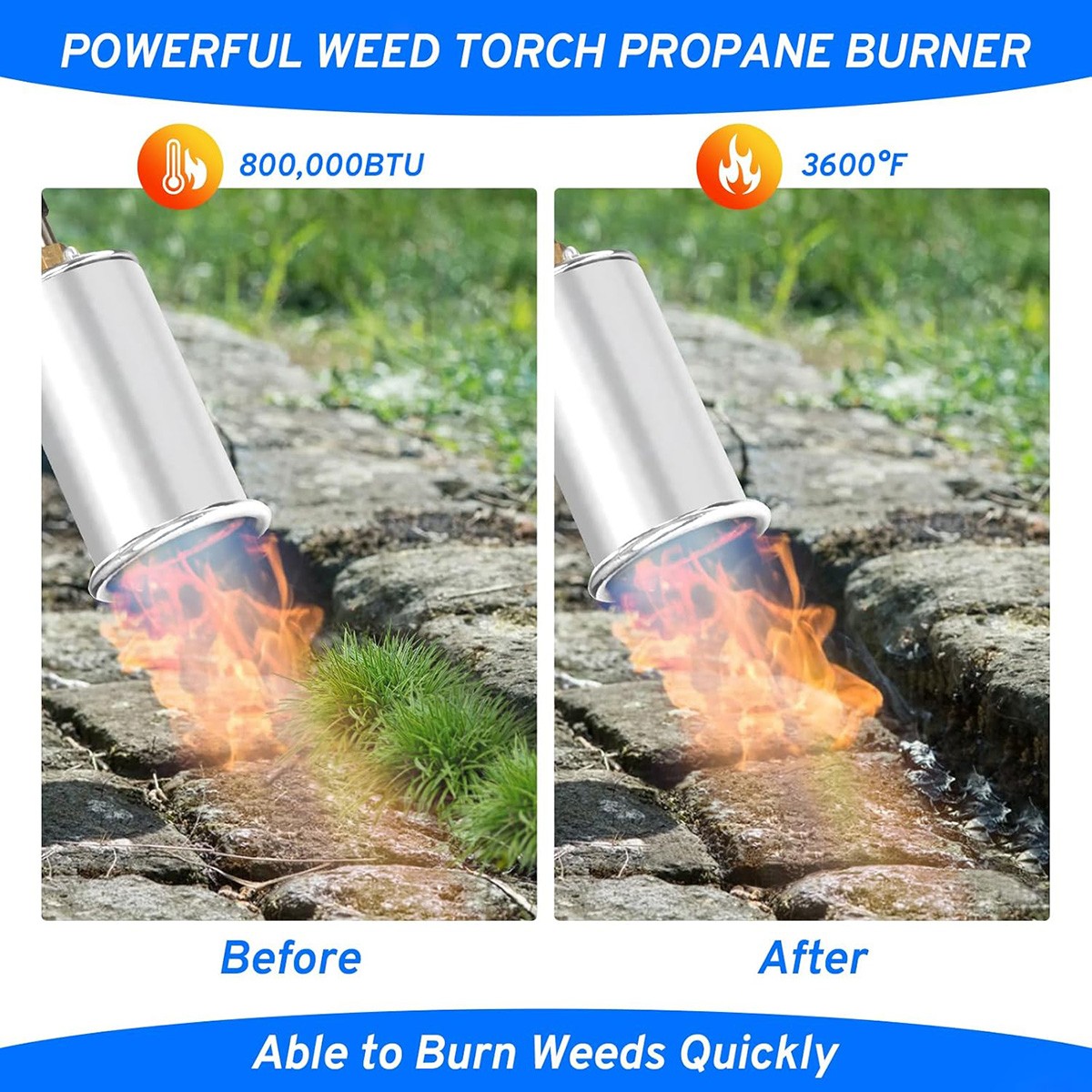 Portable Propane Torch Weed Burner Ice Snow Melter Outdoor Flame Thrower