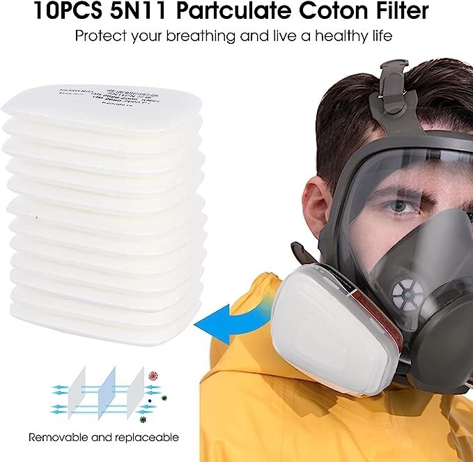 US Full Face Gas Mask Painting Spraying Respirator w/Filters for 6800 Facepiece