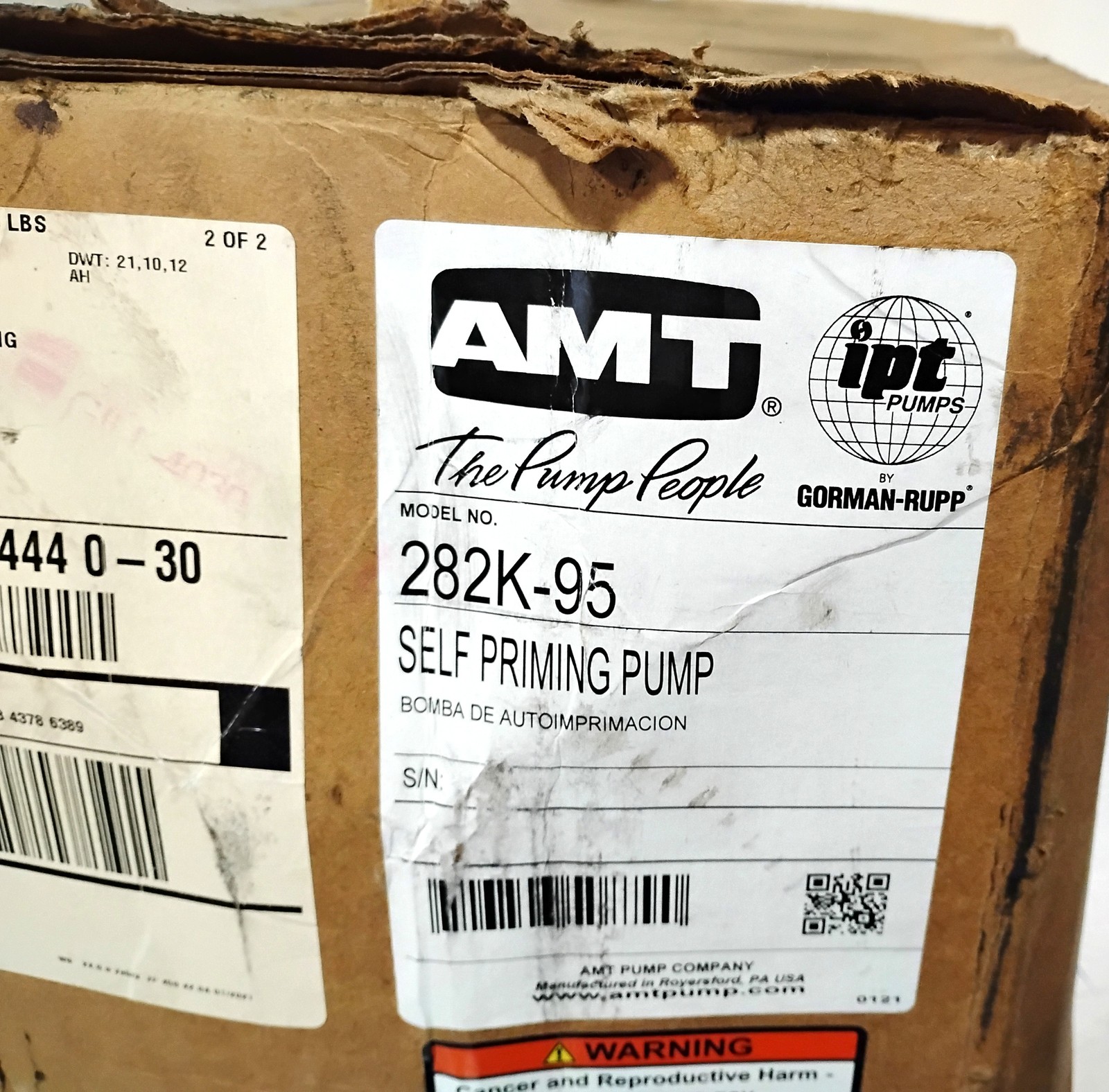 AMT 282K-95 1-1/2″ NPT 230/460 V 1 HP Cast Iron Self-Priming Centrifugal Pump
