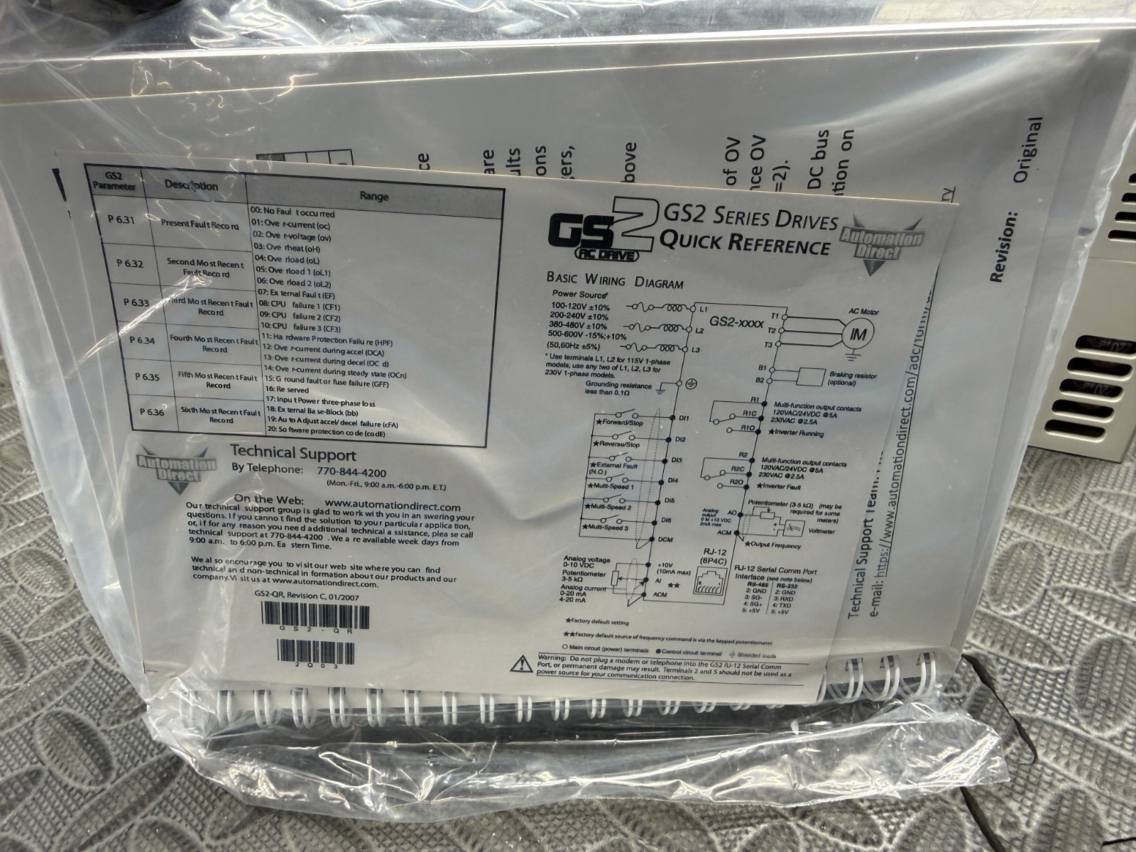 Automation Direct GS2-21P0 200/240V 6.3Amps General Purpose AC Drive