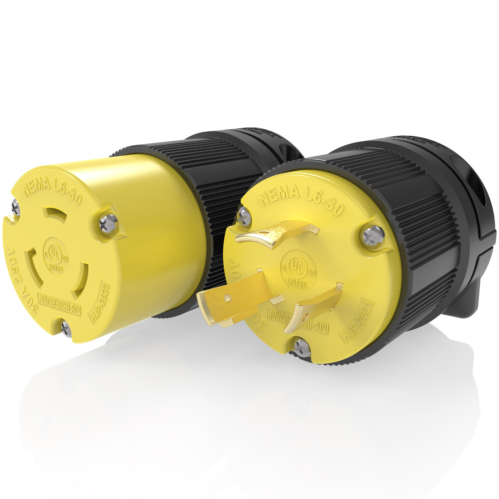 NEMA L6-30P Pair Plug 30A 250V Locking Male Female Generator RV Camper Cord Ends