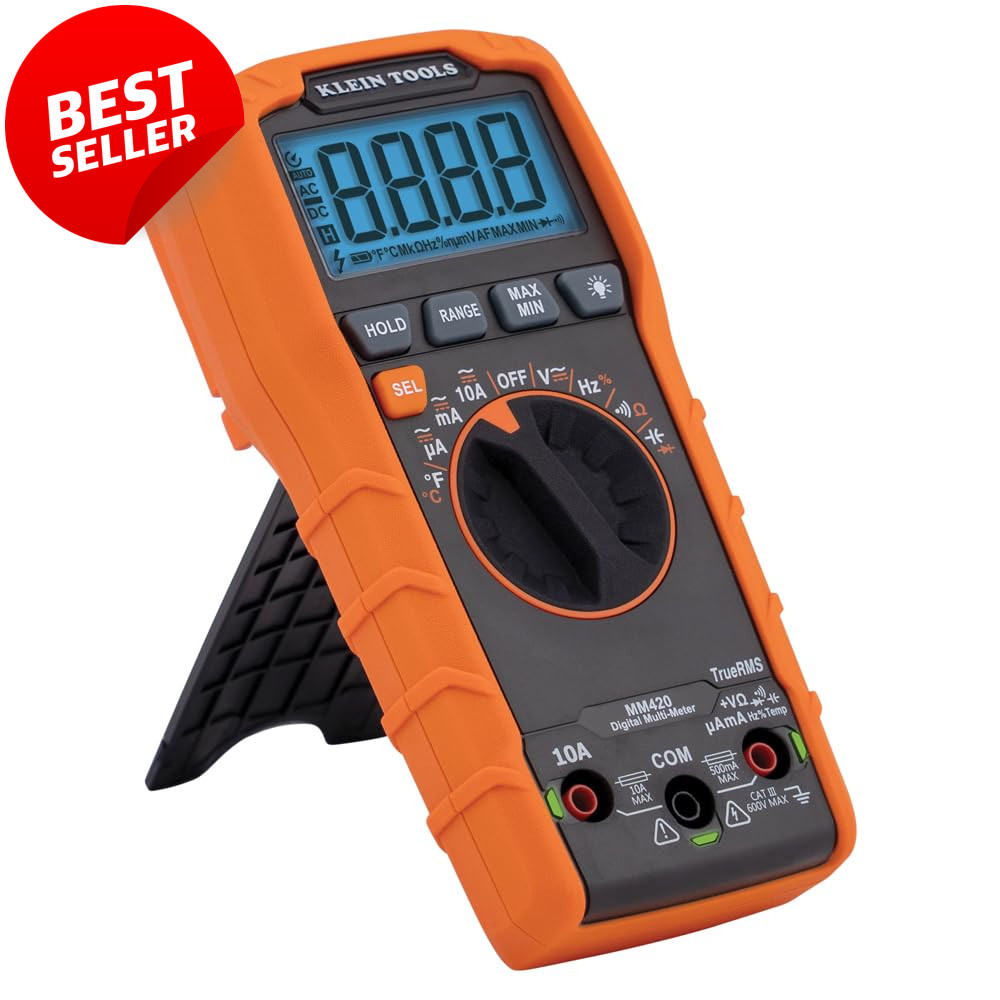 Klein Tools MM420 TRMS Digital Multimeter Auto Ranging 600V 10A Tester – US