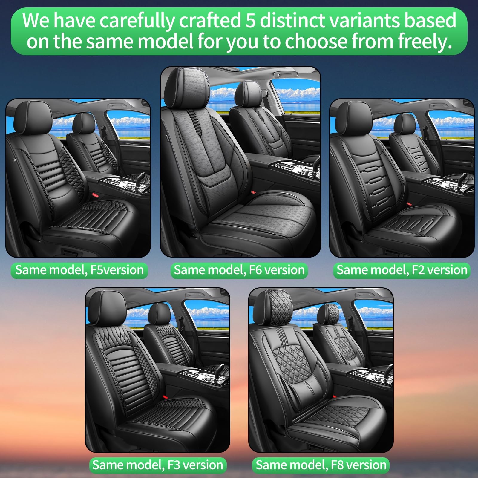 Jeep Patriot 2007-2017 Seat Covers Waterproof Leather Airbag Compatible Black