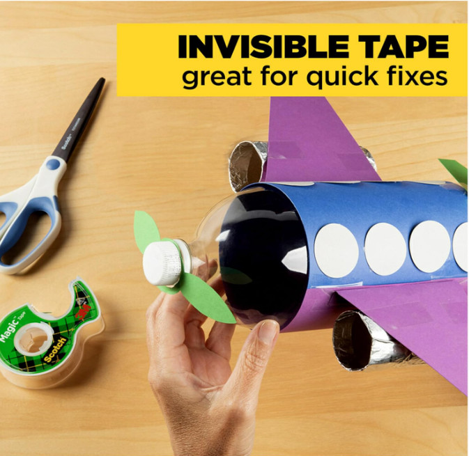 Scotch Magic Tape, 3 Dispensered Rolls, Numerous Applications, Invisible, Clear