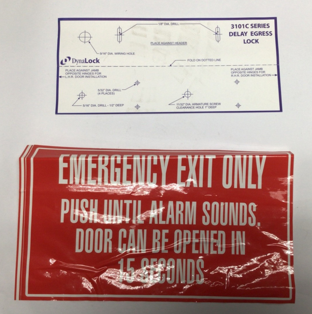 Dynalock 3101C-US19-DYN-DSM Single Electromagnetic Lock Delayed Egress Outswing