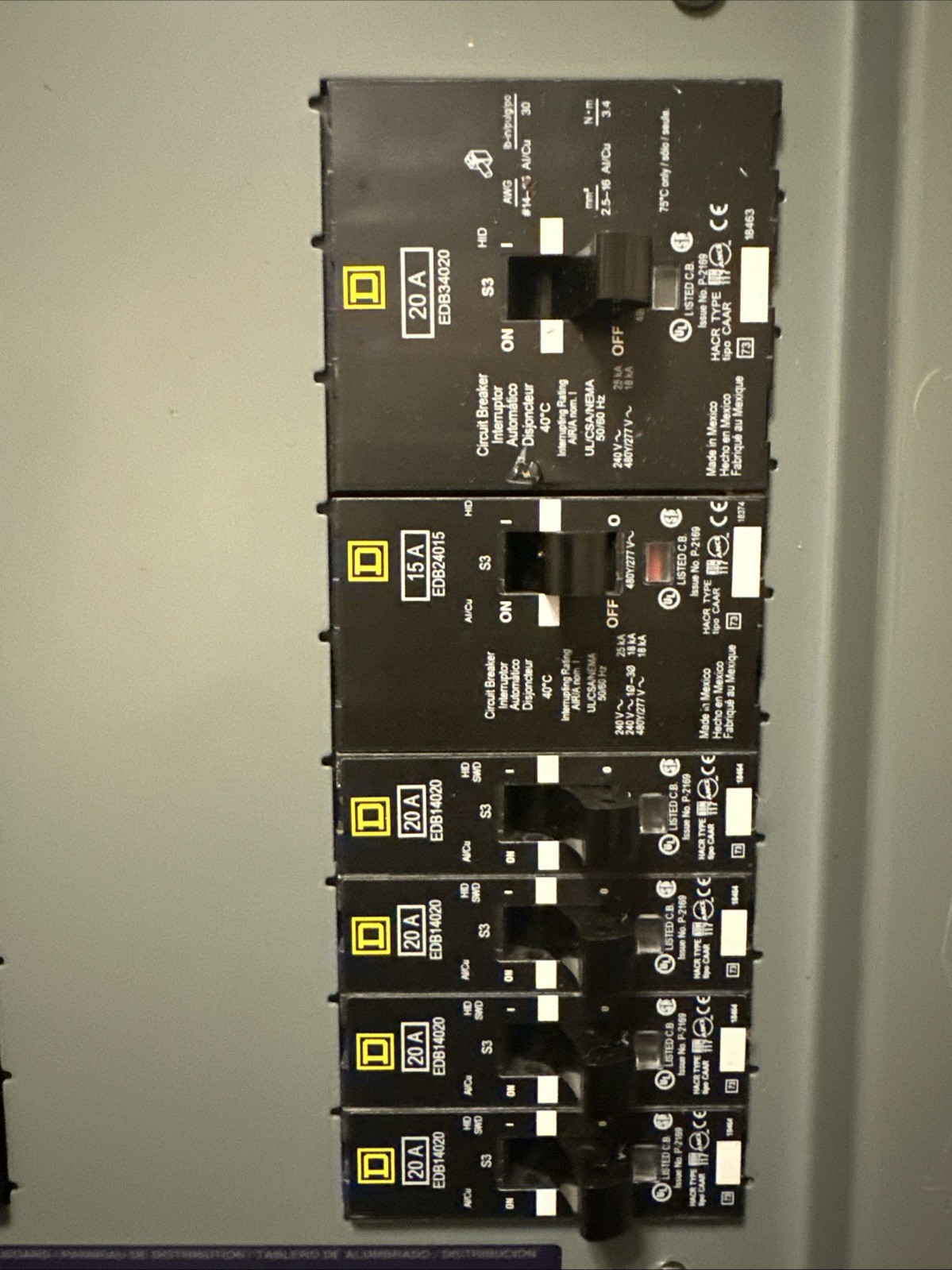Square D NF Panelboard E1 Ser. 100 Amp. 480/277V 3Ph