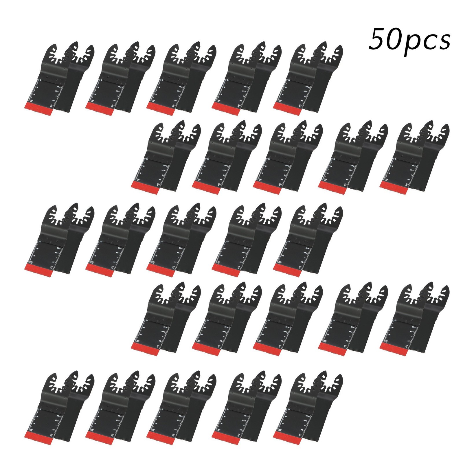 50Pcs Bi-Metal Oscillating Saw Blades 34MM Multi Tool Blades Kit Metal Cutting