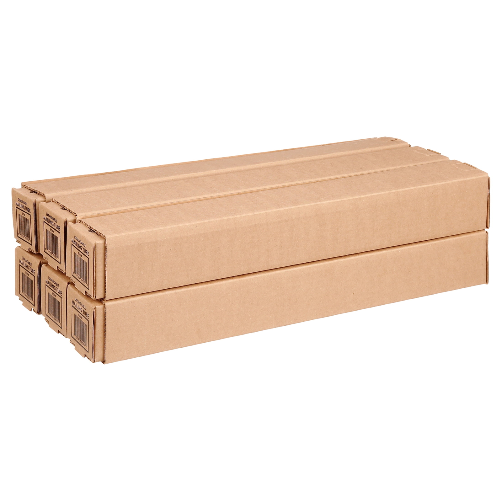 Square Mailing & Shipping Tube, (20”- 38″ x 2.5” x 2.5”), Kraft, 6 Count Case
