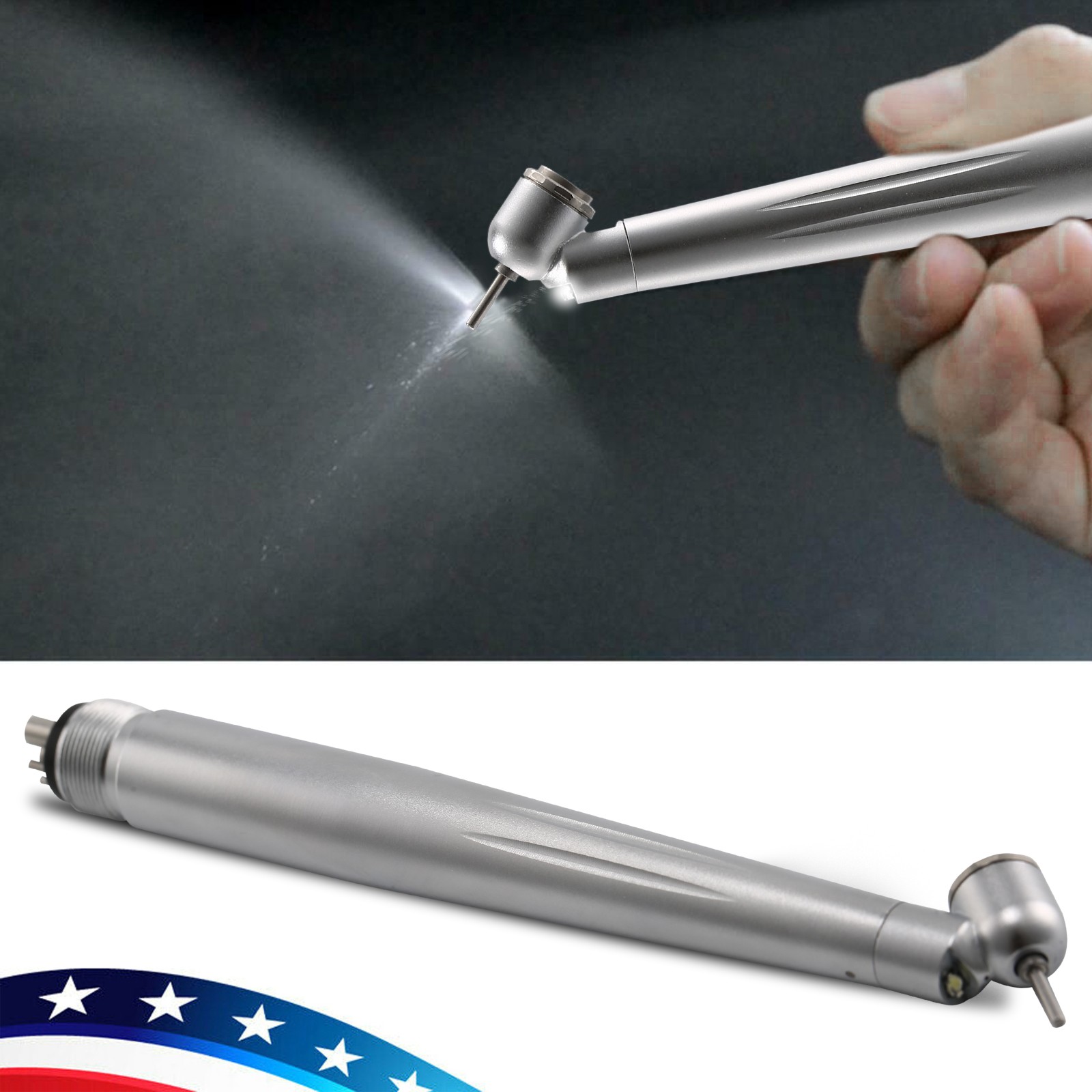 Dental 45 Degree Surgical High Speed Handpiece LED E-generator Push Button 4Hole