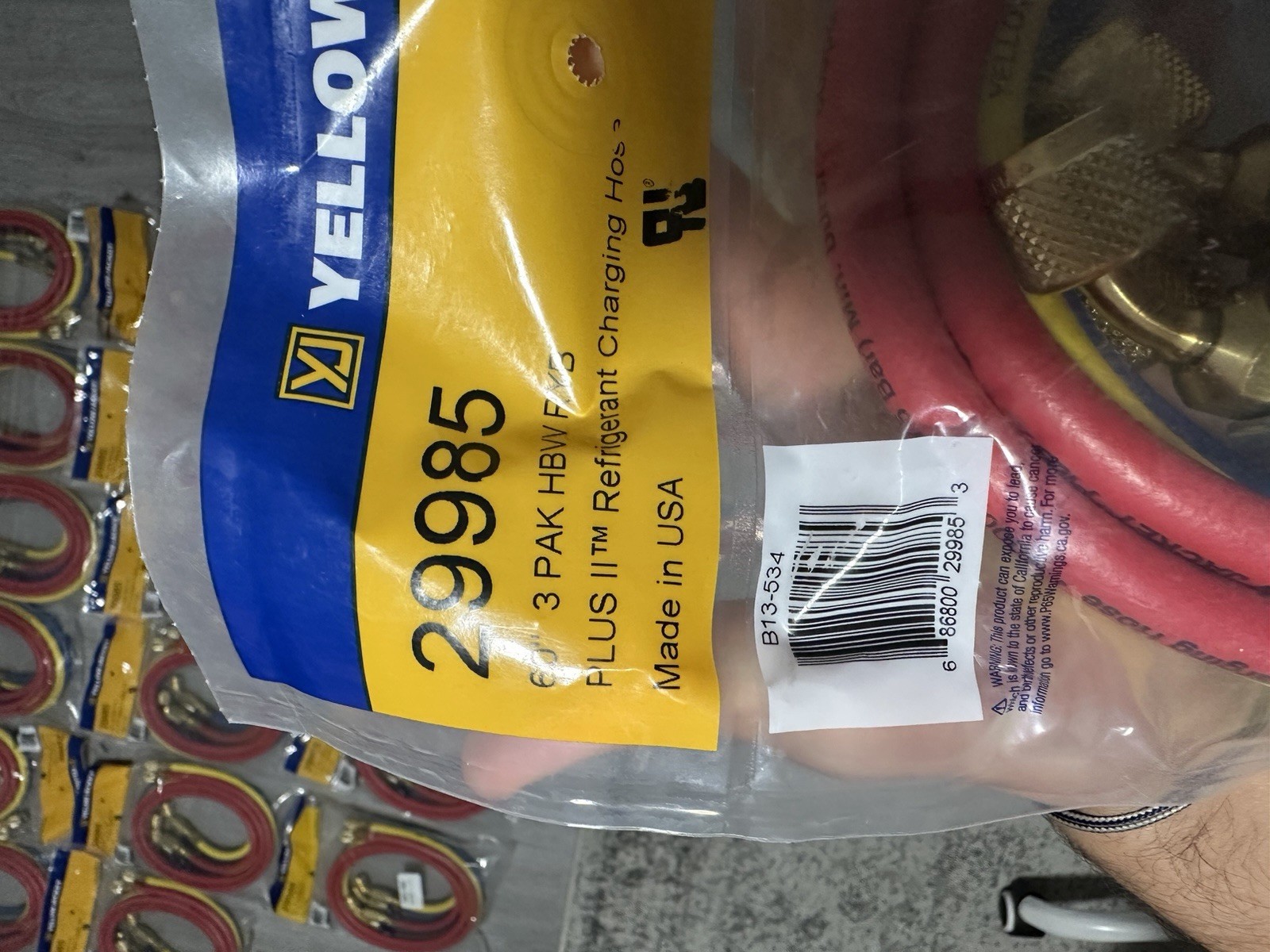 Yellow Jacket 29985 PLUS II Refrigerant Charging Hose Set 60” 3-Pack