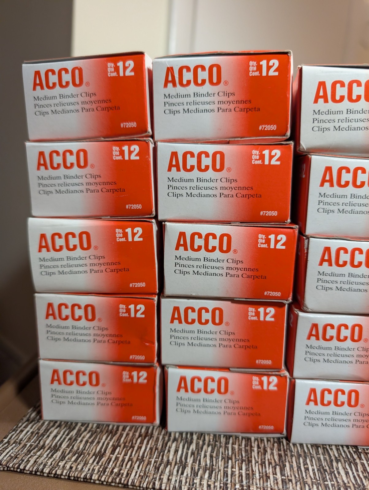 ACCO #72050 Medium Binder Clips, 50 boxes of 12 (600 clips) as one lot