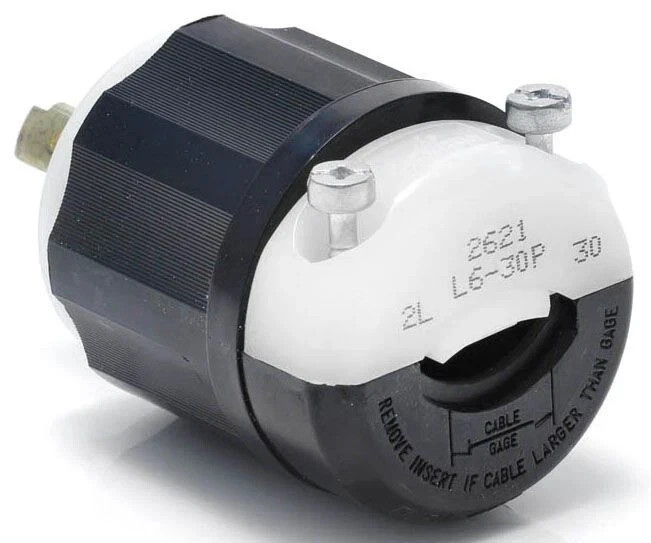 NEW Leviton 2621-CS 250 VAC, 30 A, 0.52 to 0.93″ Cord Locking Plug Free Ship